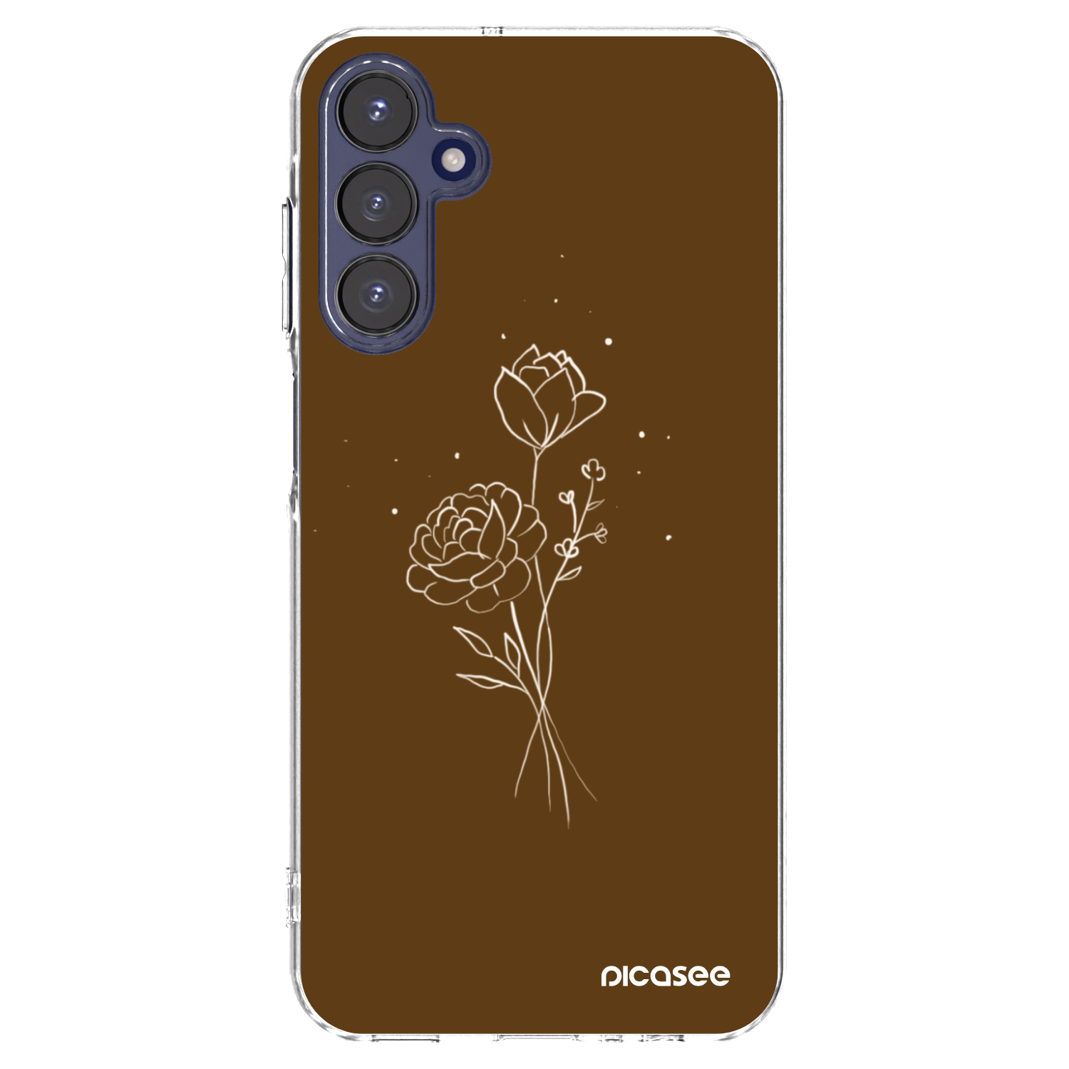 Picasee átlátszó szilikon tok az alábbi mobiltelefonokra Samsung Galaxy A15 A155F 4G - Brown flowers