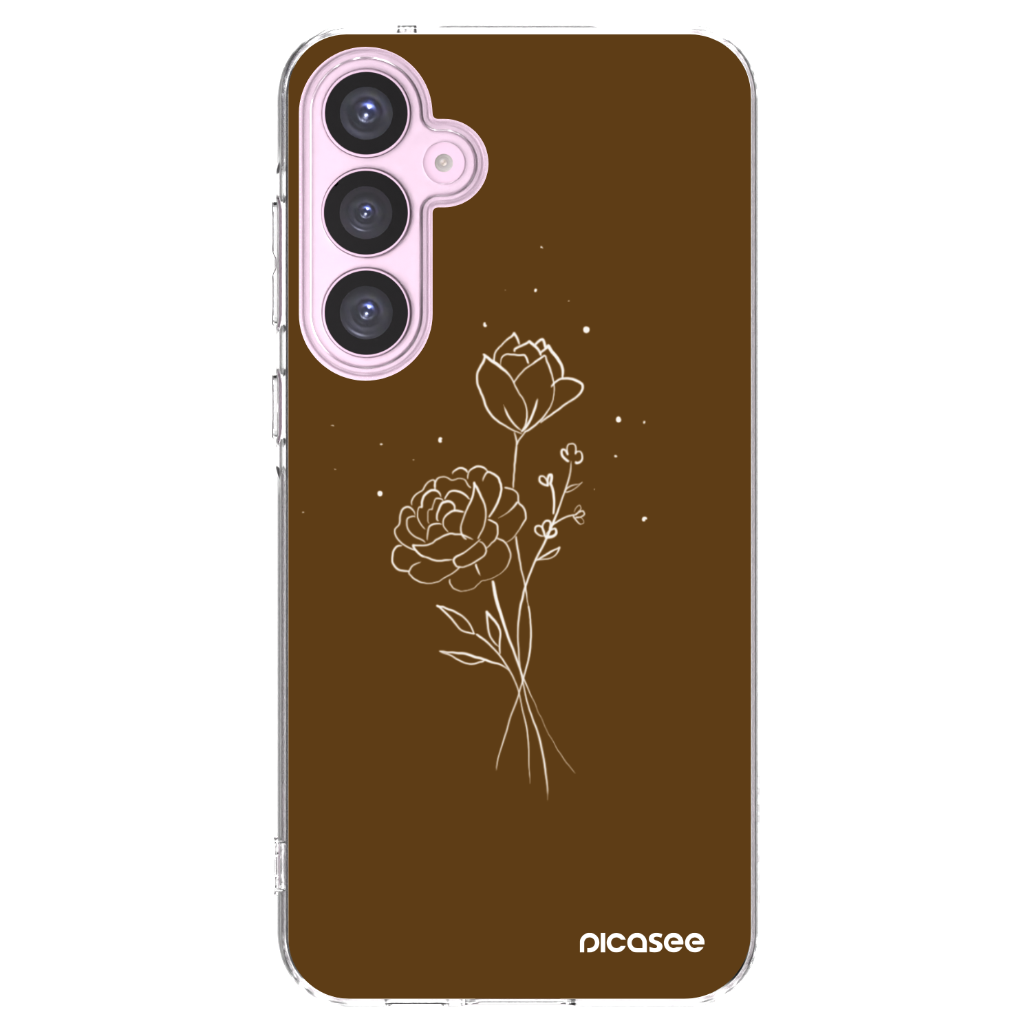 Picasee átlátszó szilikon tok az alábbi mobiltelefonokra Samsung Galaxy A55 5G A556B - Brown flowers