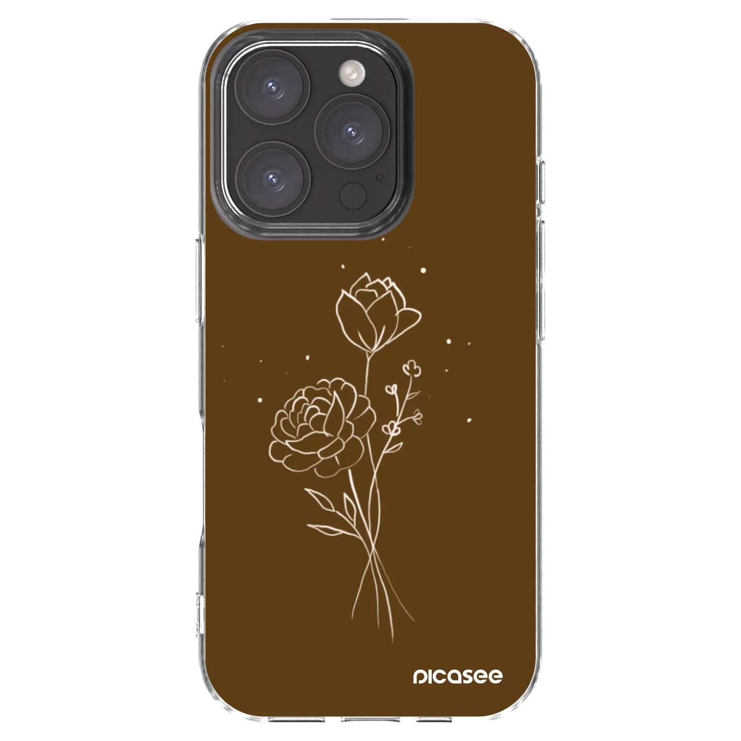 Picasee átlátszó szilikon tok az alábbi mobiltelefonokra Apple iPhone 16 Pro - Brown flowers