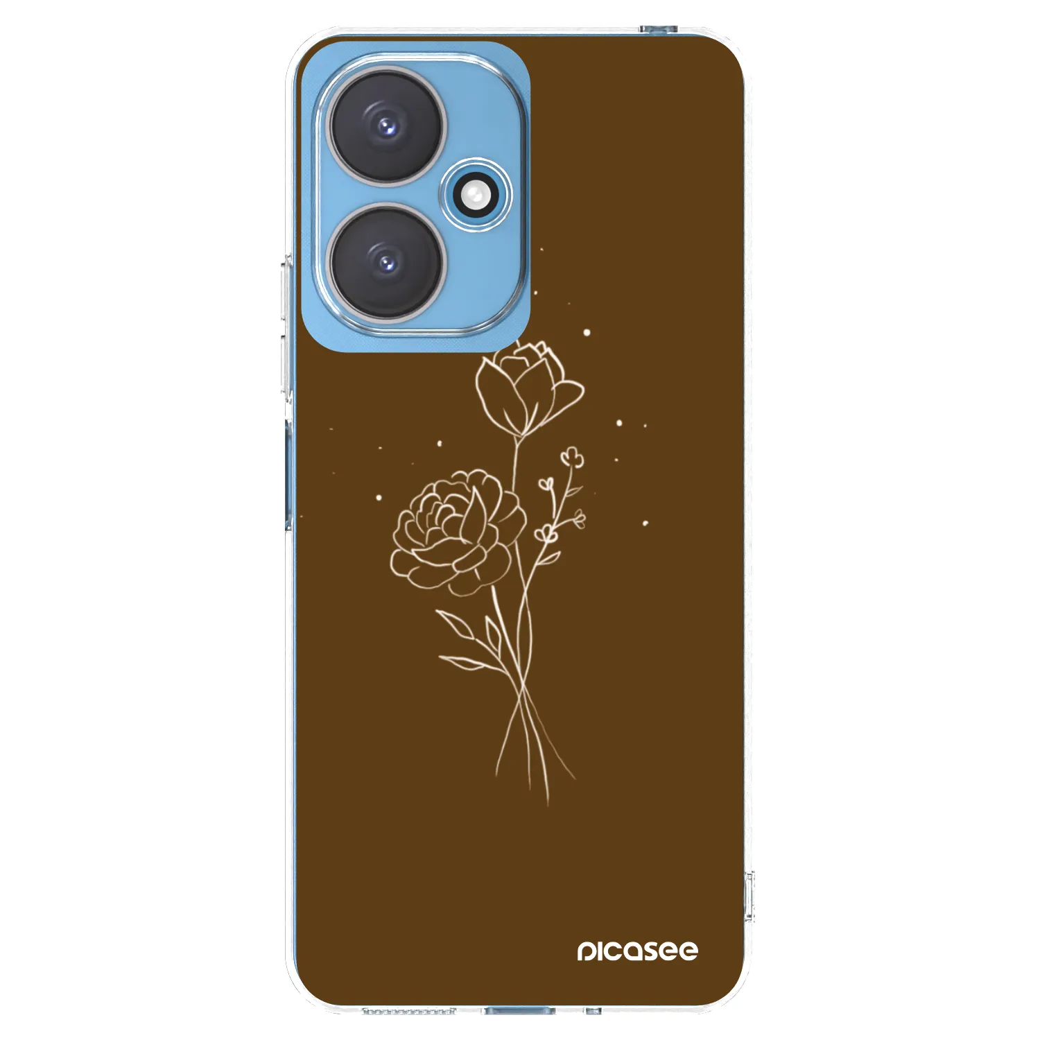 Picasee átlátszó szilikon tok az alábbi mobiltelefonokra Xiaomi Redmi 13C 5G - Brown flowers