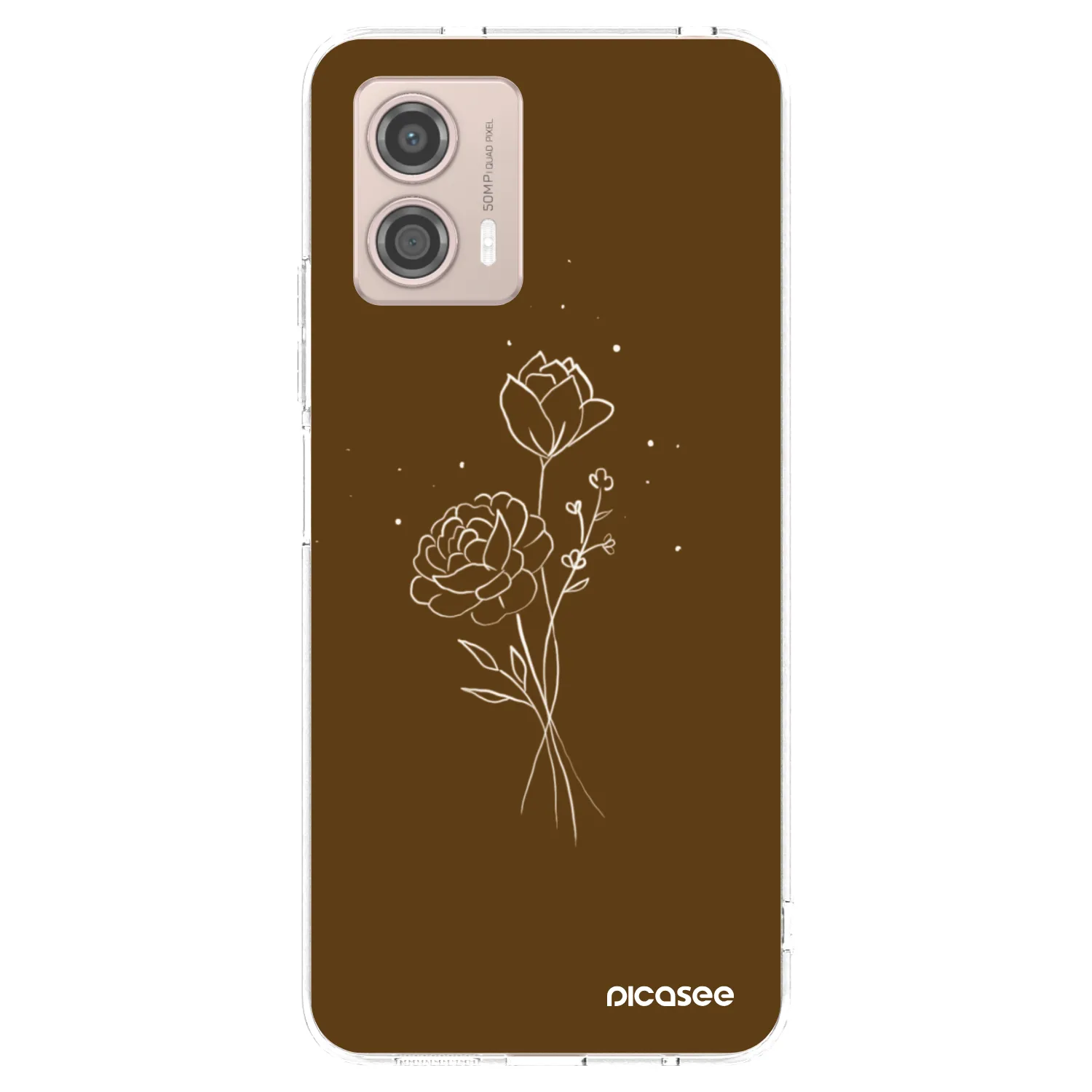 Picasee átlátszó szilikon tok az alábbi mobiltelefonokra Motorola Moto G53 5G - Brown flowers