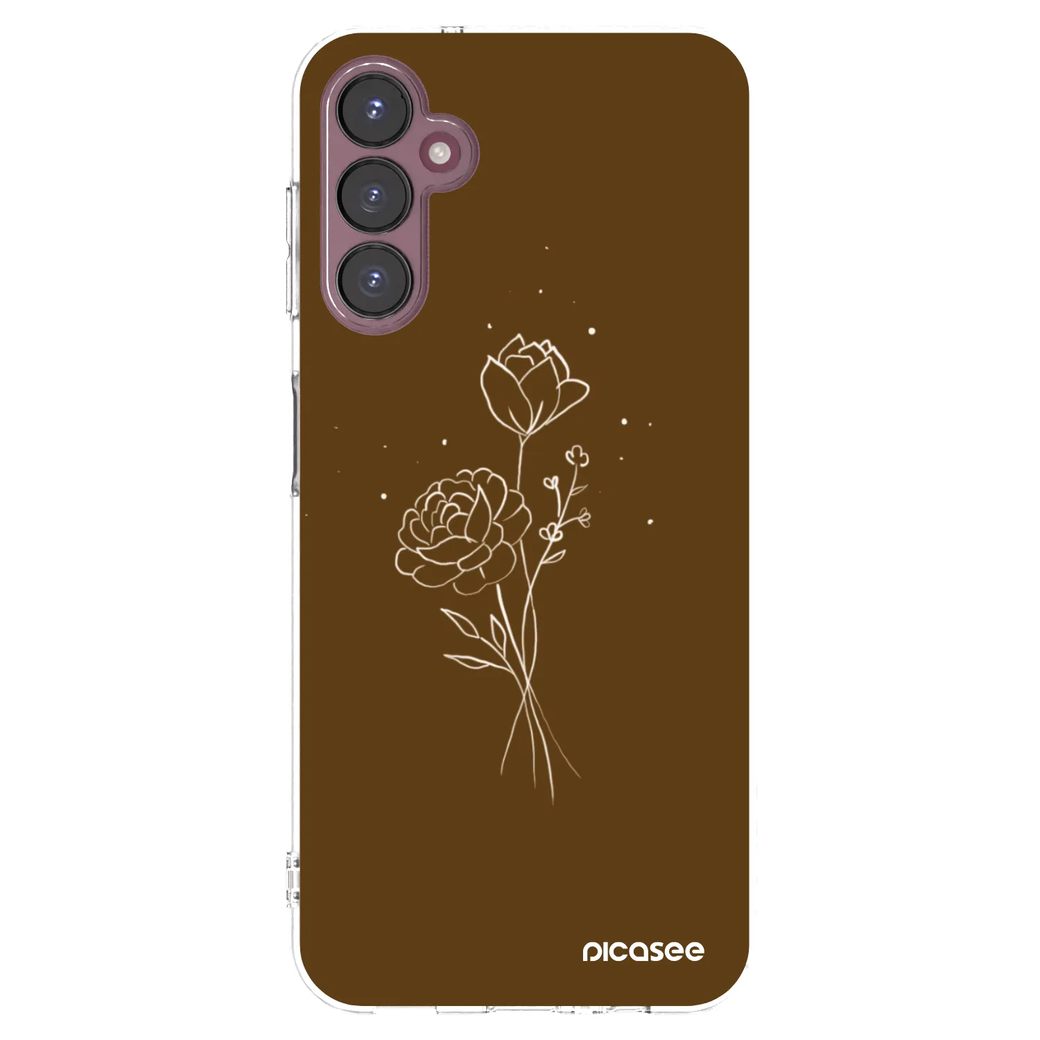 Picasee átlátszó szilikon tok az alábbi mobiltelefonokra Samsung Galaxy A05s A057G - Brown flowers