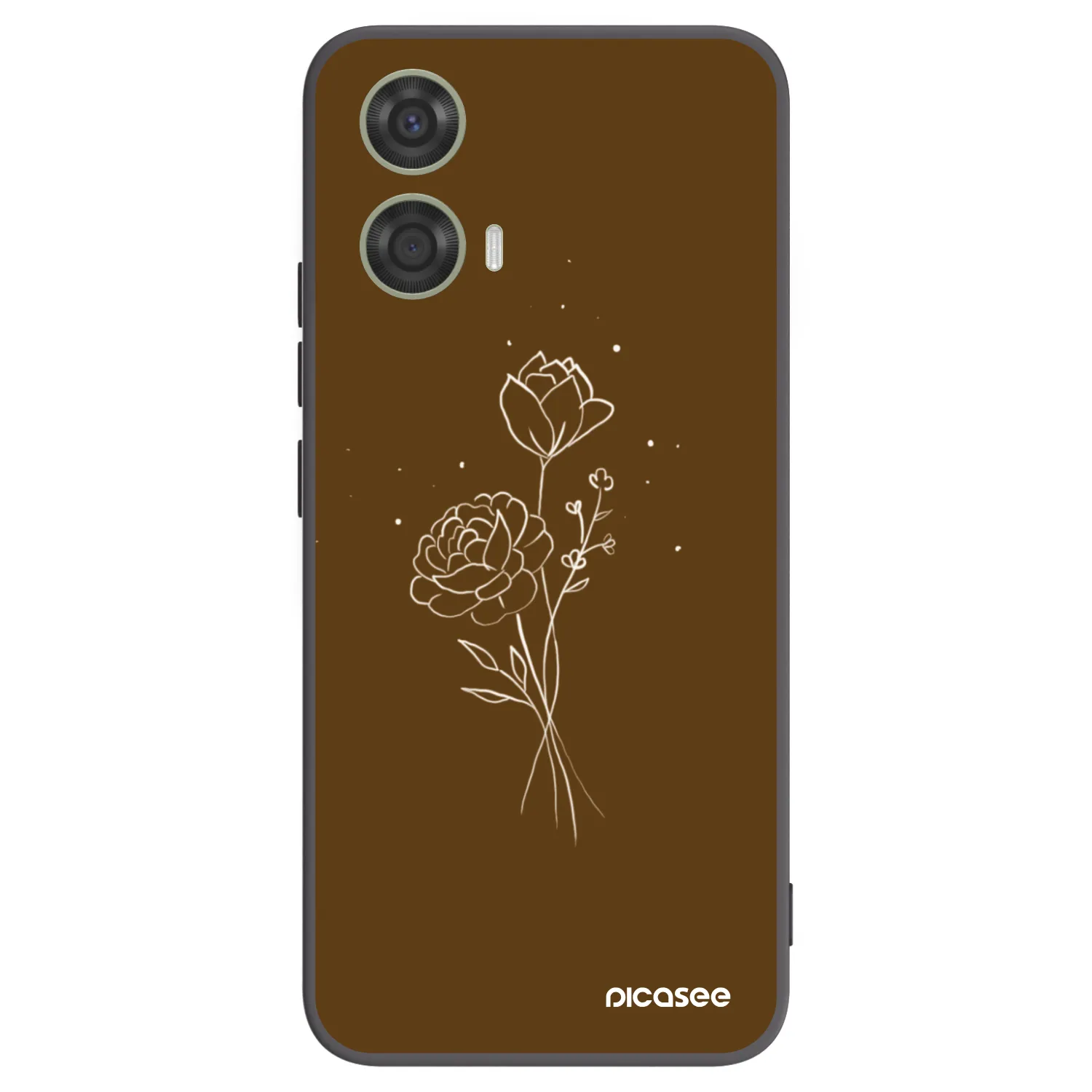 Picasee fekete szilikon tok az alábbi mobiltelefonokra Motorola Moto G24 - Brown flowers