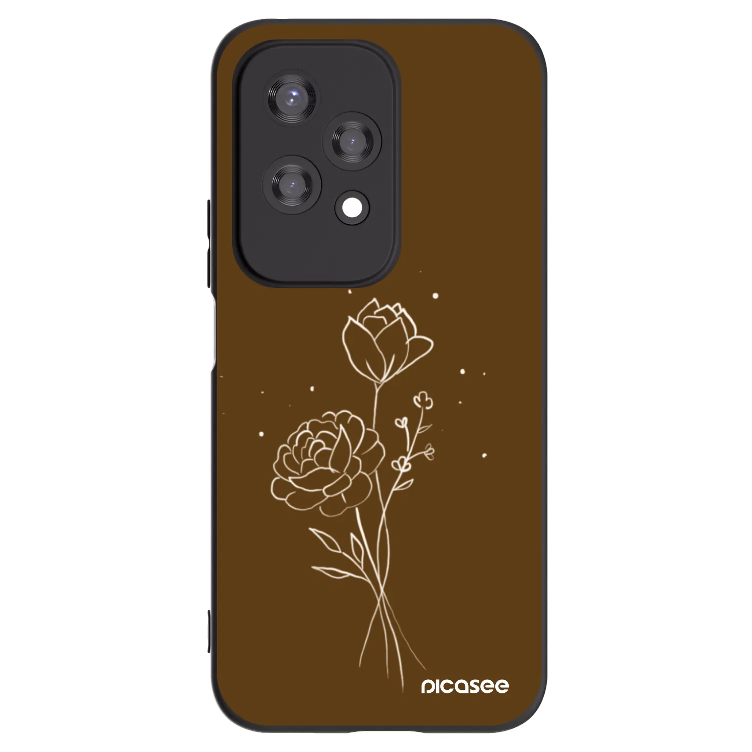 Picasee fekete szilikon tok az alábbi mobiltelefonokra Honor 200 Lite - Brown flowers