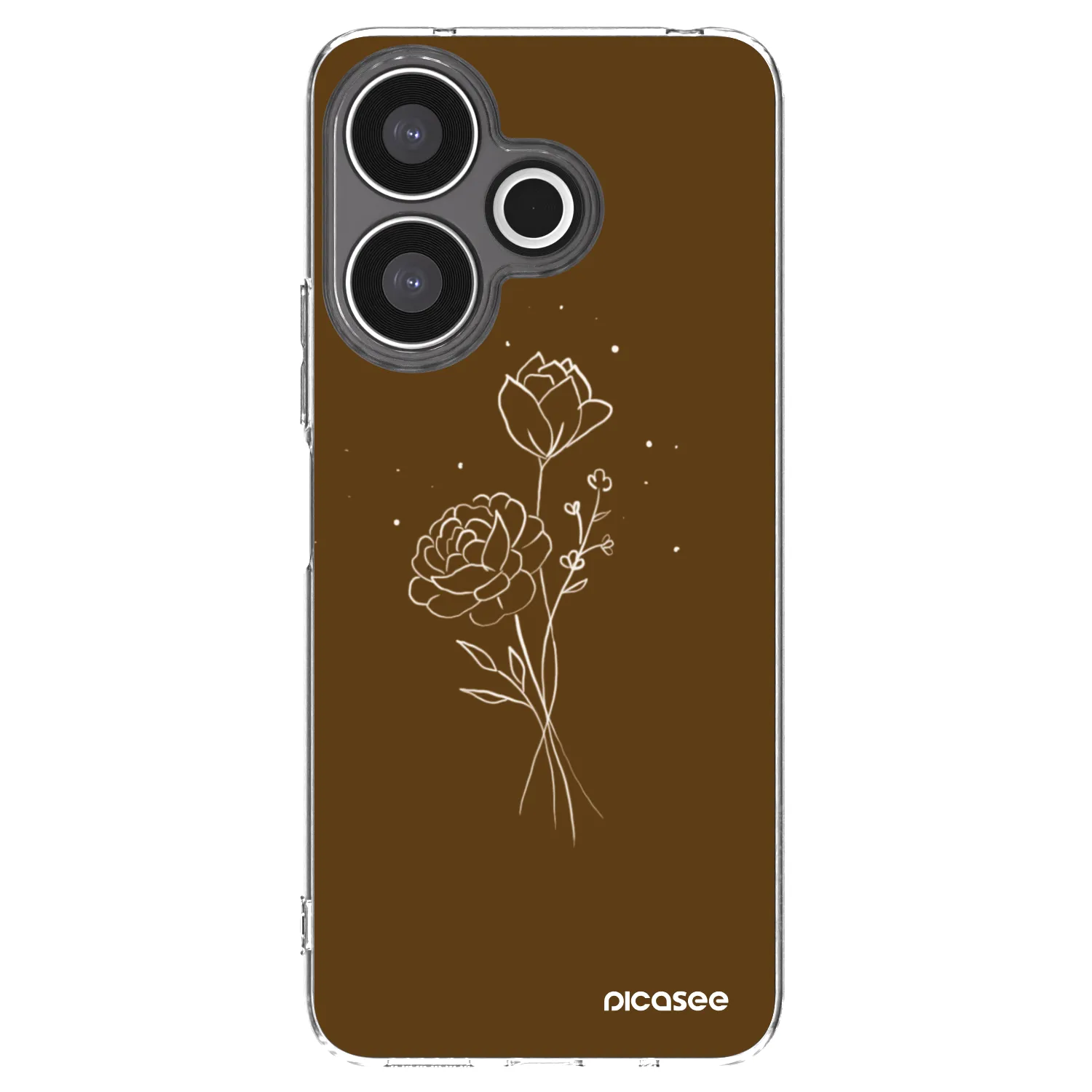 Picasee átlátszó szilikon tok az alábbi mobiltelefonokra Xiaomi Redmi 13 4G - Brown flowers
