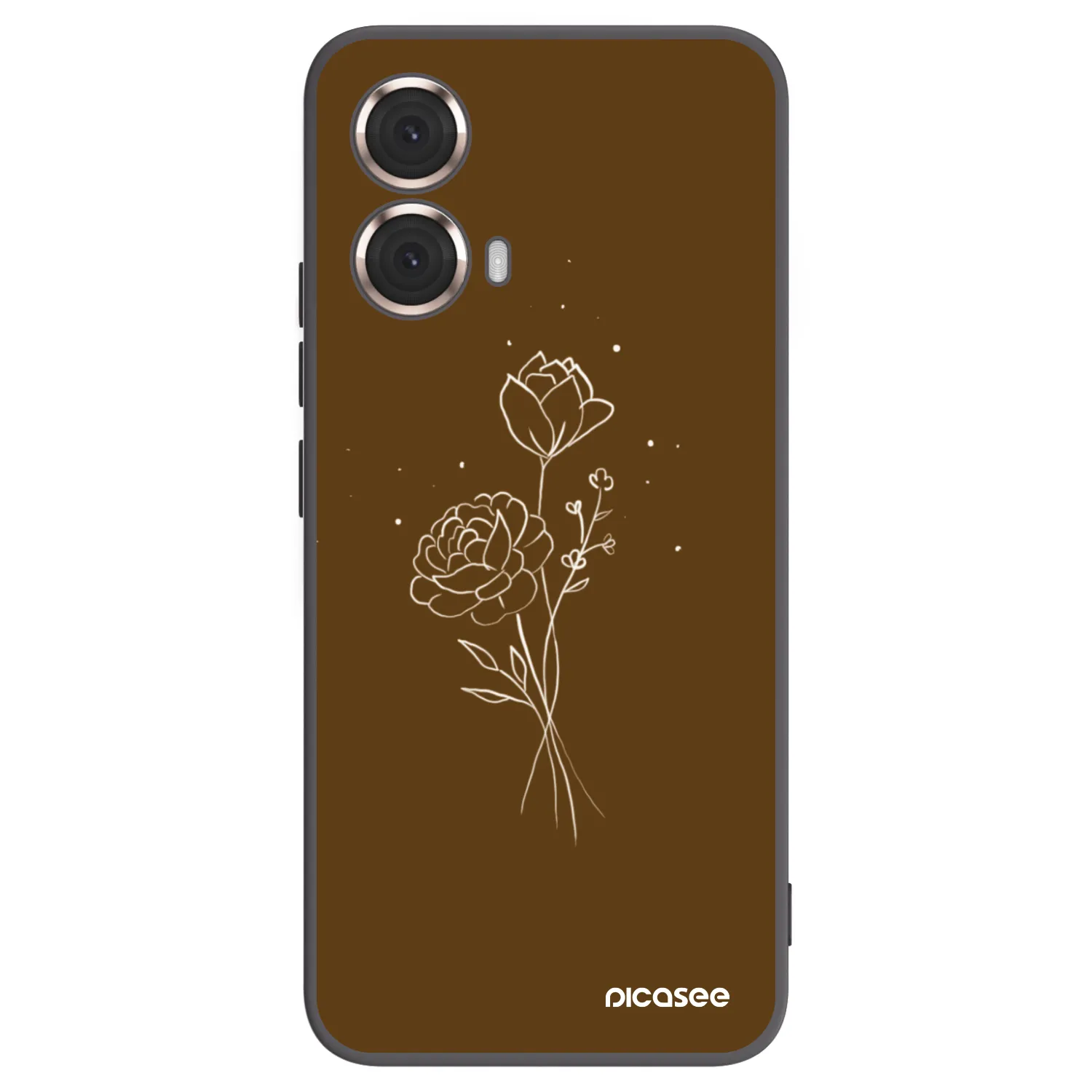 Picasee fekete szilikon tok az alábbi mobiltelefonokra Motorola Moto G85 - Brown flowers