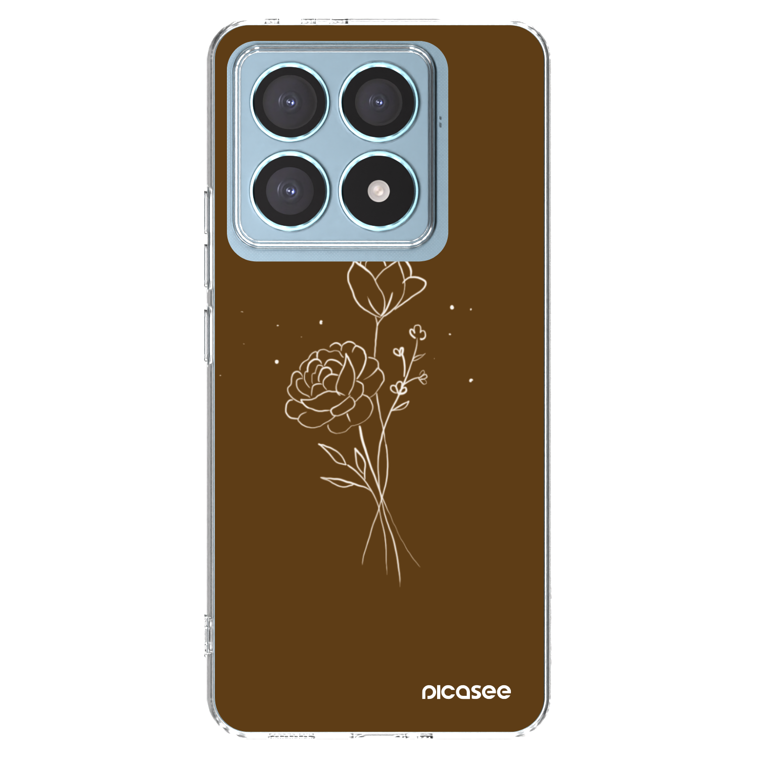 Picasee átlátszó szilikon tok az alábbi mobiltelefonokra Xiaomi 14T Pro - Brown flowers