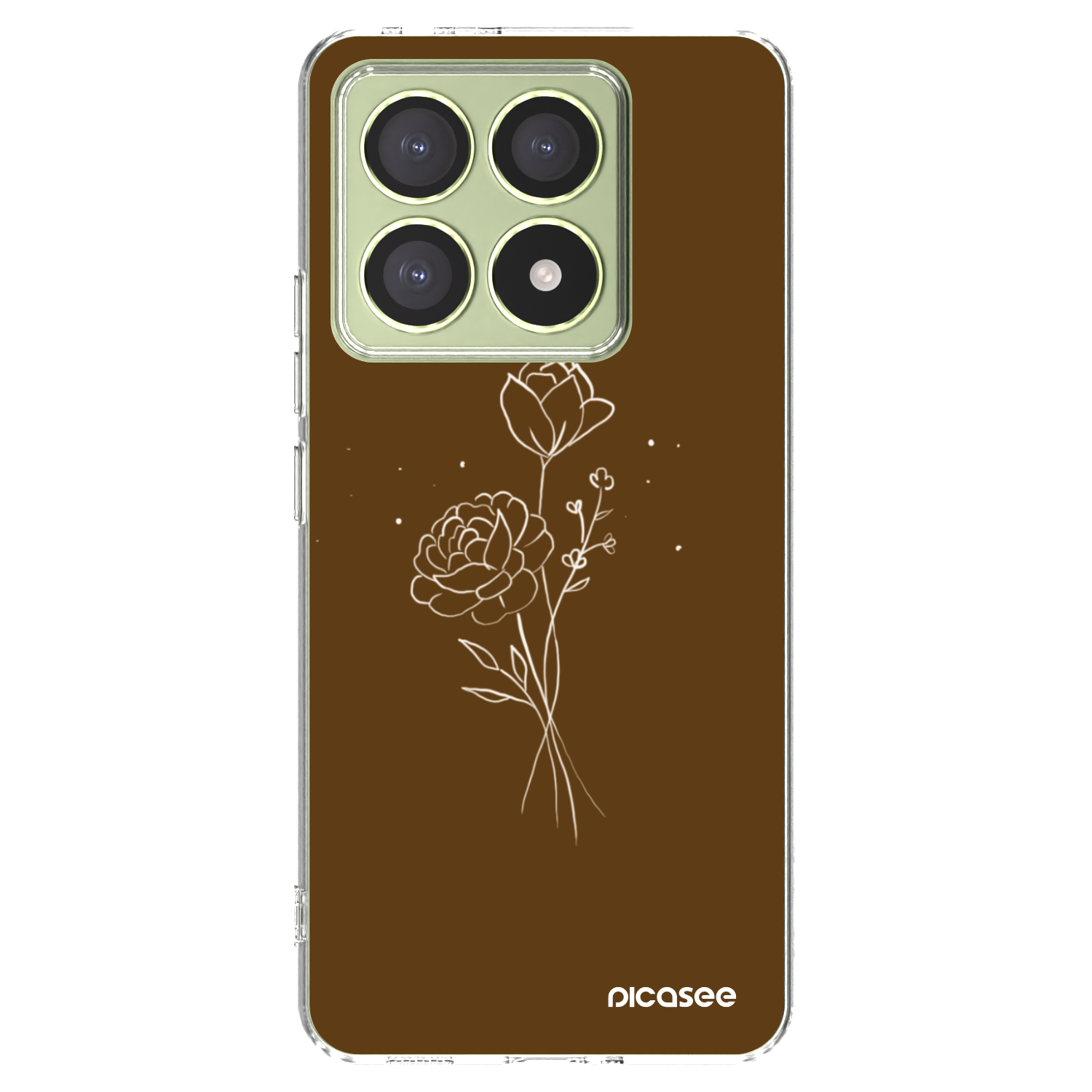 Picasee átlátszó szilikon tok az alábbi mobiltelefonokra Xiaomi 14T - Brown flowers
