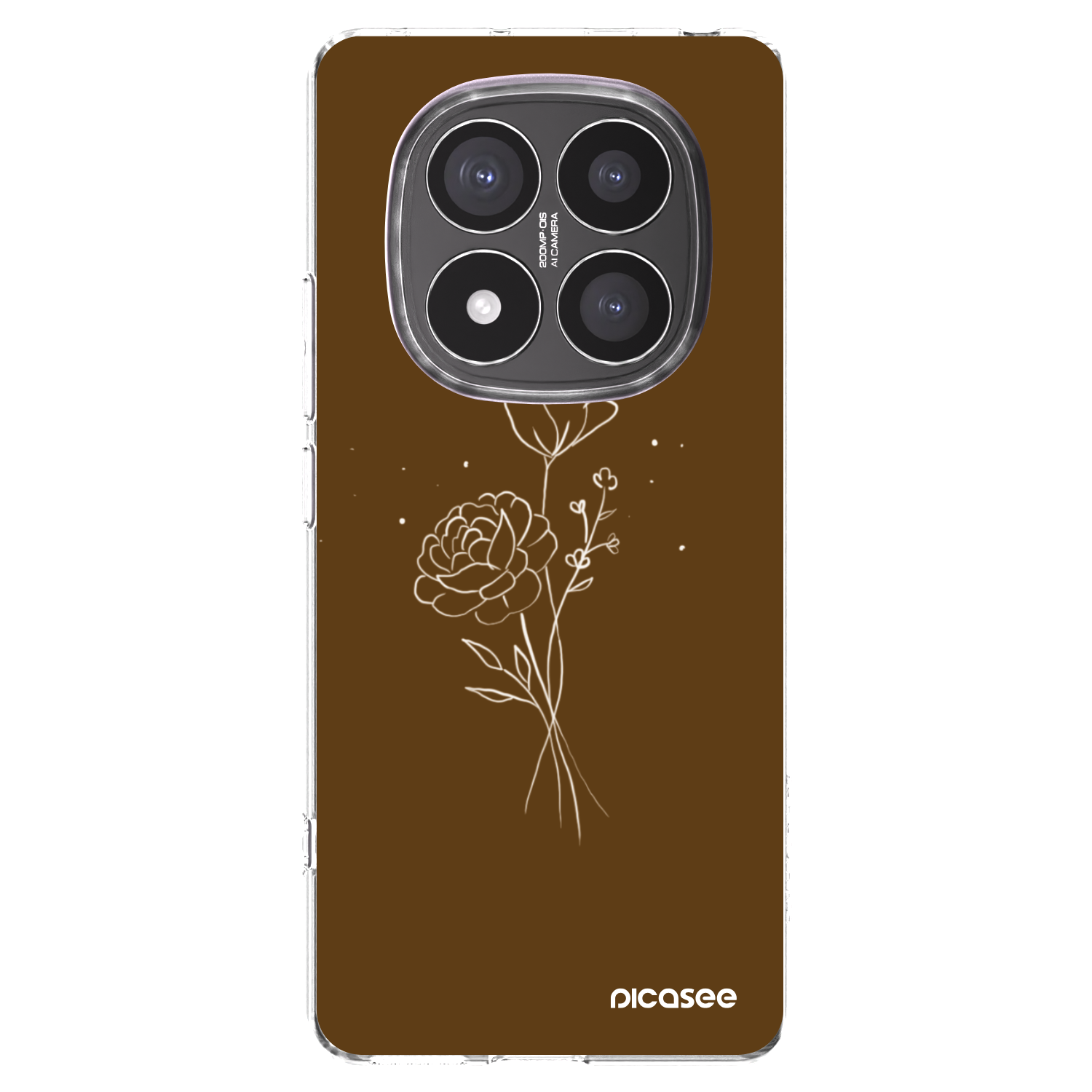 Picasee átlátszó szilikon tok az alábbi mobiltelefonokra Xiaomi Redmi Note 14 Pro+ 5G - Brown flowers