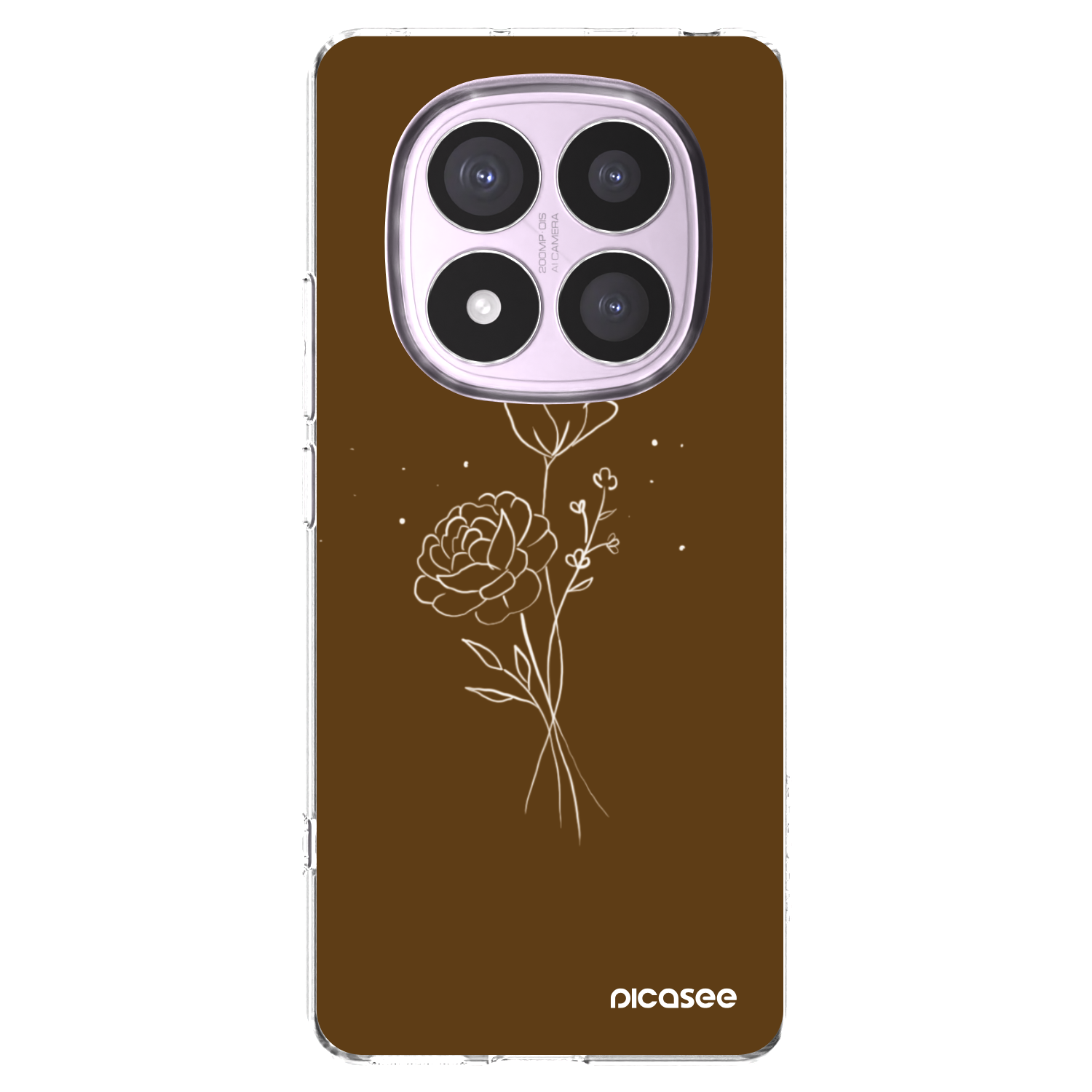 Picasee átlátszó szilikon tok az alábbi mobiltelefonokra Xiaomi Redmi Note 14 Pro 5G - Brown flowers