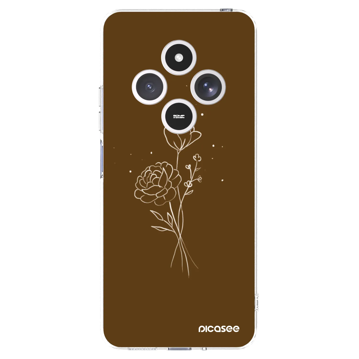 Picasee átlátszó szilikon tok az alábbi mobiltelefonokra Xiaomi Redmi 14C - Brown flowers