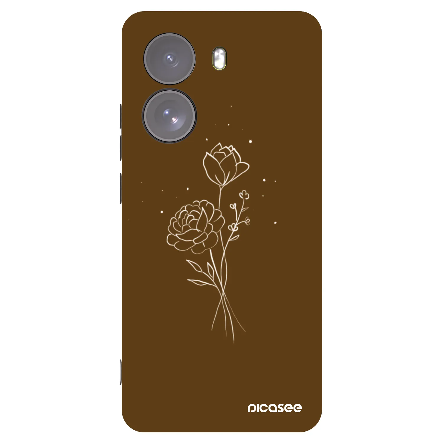 Picasee fekete szilikon tok az alábbi mobiltelefonokra Xiaomi Poco X7 - Brown flowers