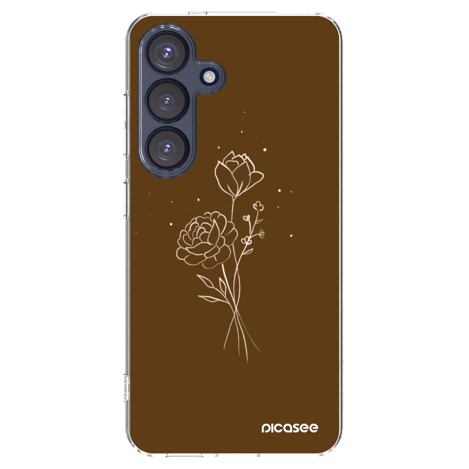 Picasee átlátszó szilikon tok az alábbi mobiltelefonokra Samsung Galaxy S25 5G - Brown flowers