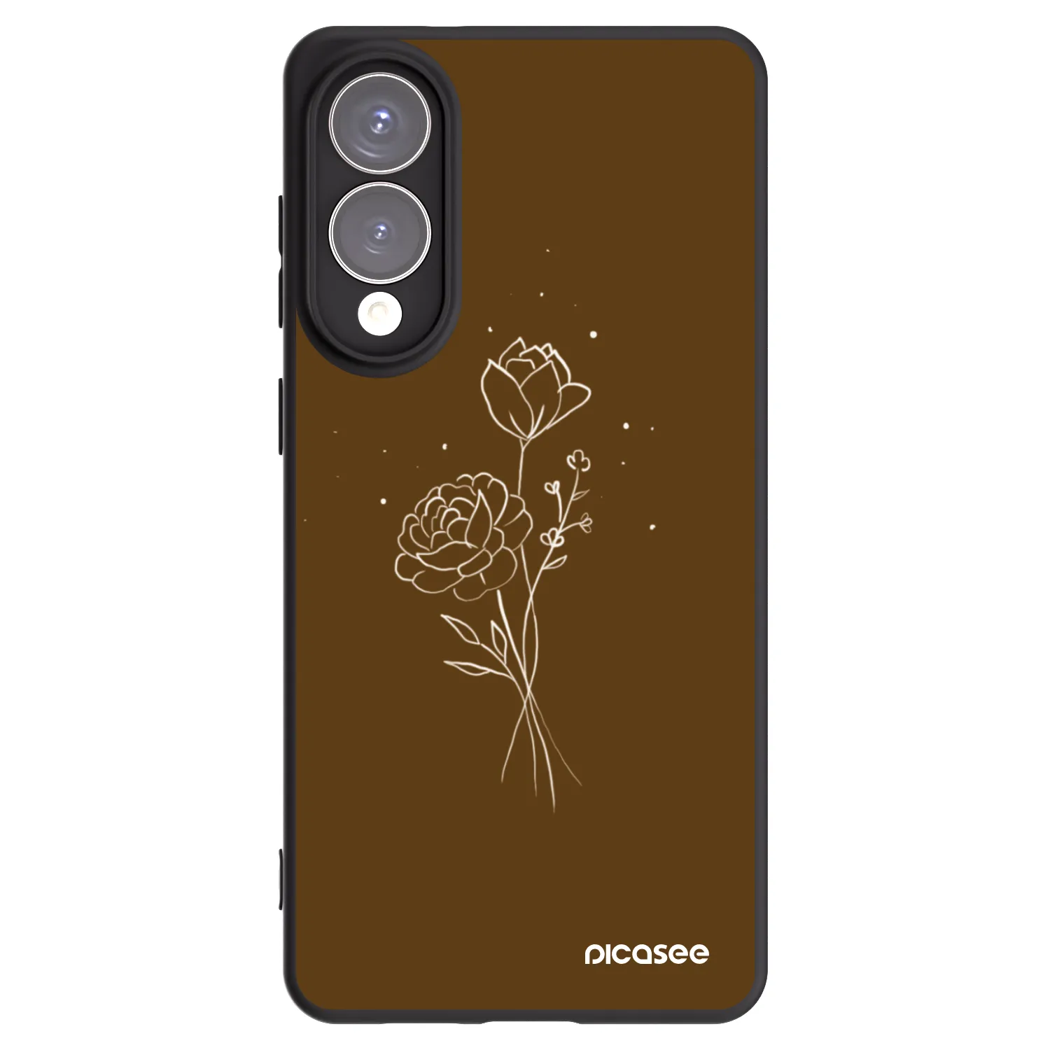 Picasee fekete szilikon tok az alábbi mobiltelefonokra Samsung Galaxy S25 Edge 5G - Brown flowers