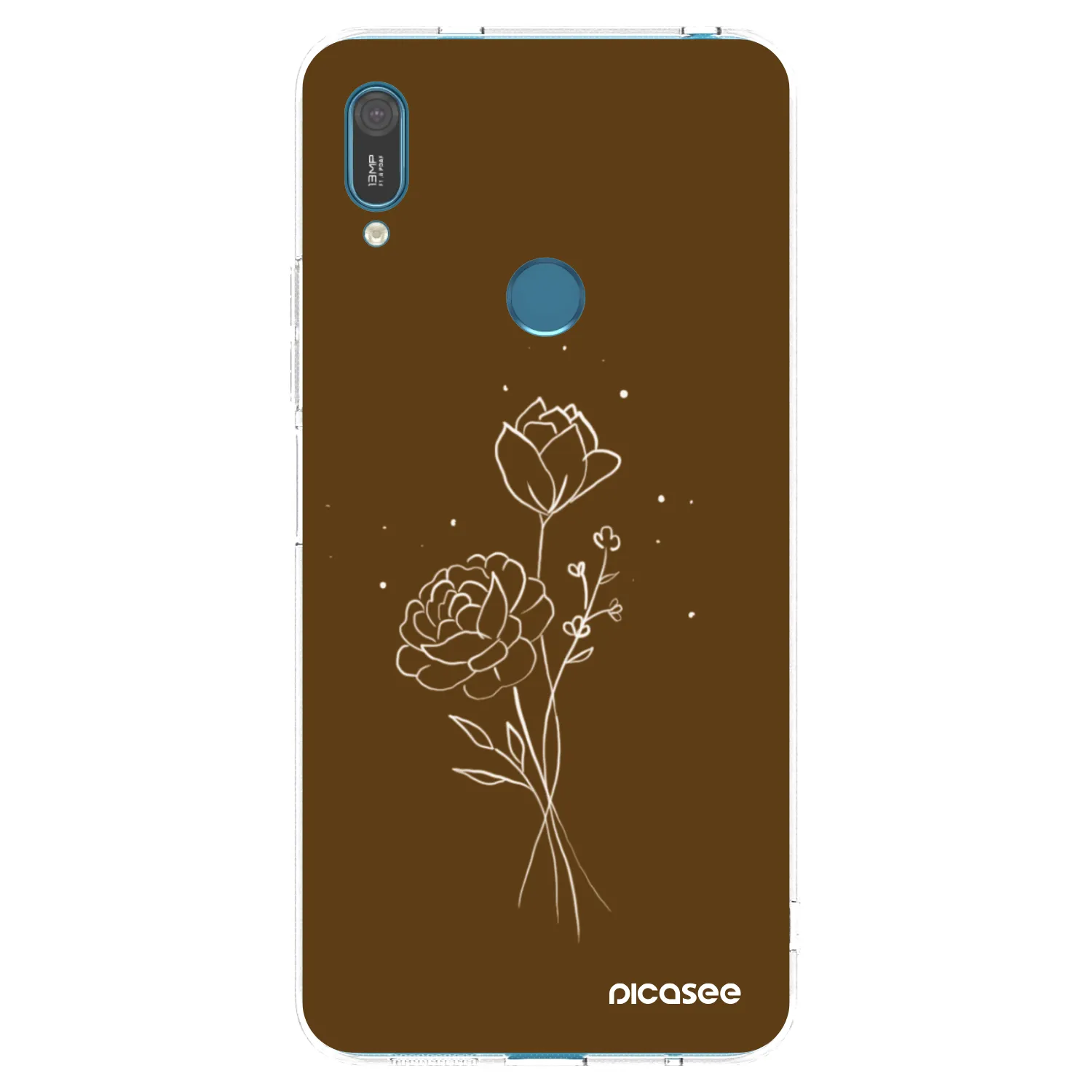 Picasee átlátszó szilikon tok az alábbi mobiltelefonokra Huawei Y7 2019 - Brown flowers