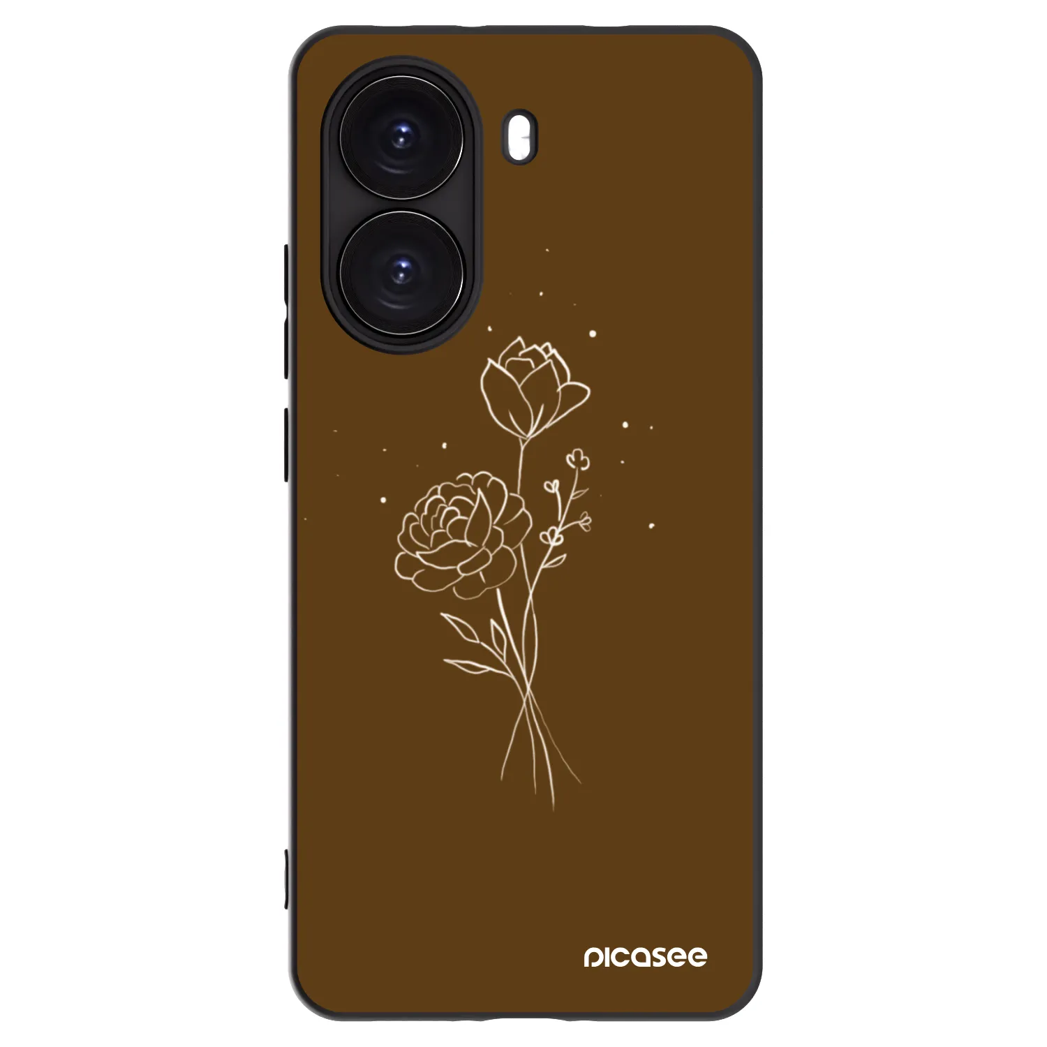 Picasee fekete szilikon tok az alábbi mobiltelefonokra Xiaomi Poco X7 Pro 5G - Brown flowers