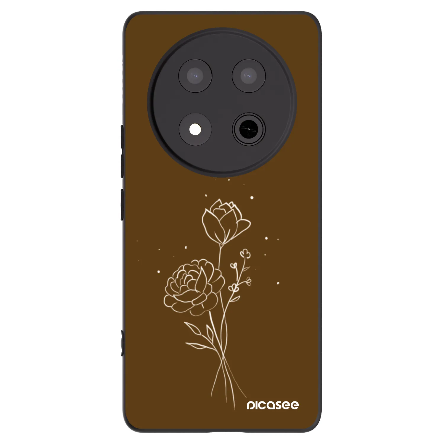 Picasee fekete szilikon tok az alábbi mobiltelefonokra Honor Magic7 Lite 5G - Brown flowers