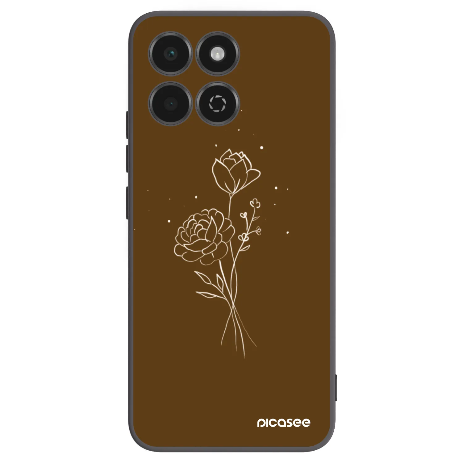 Picasee fekete szilikon tok az alábbi mobiltelefonokra Honor 200 Smart 5G - Brown flowers