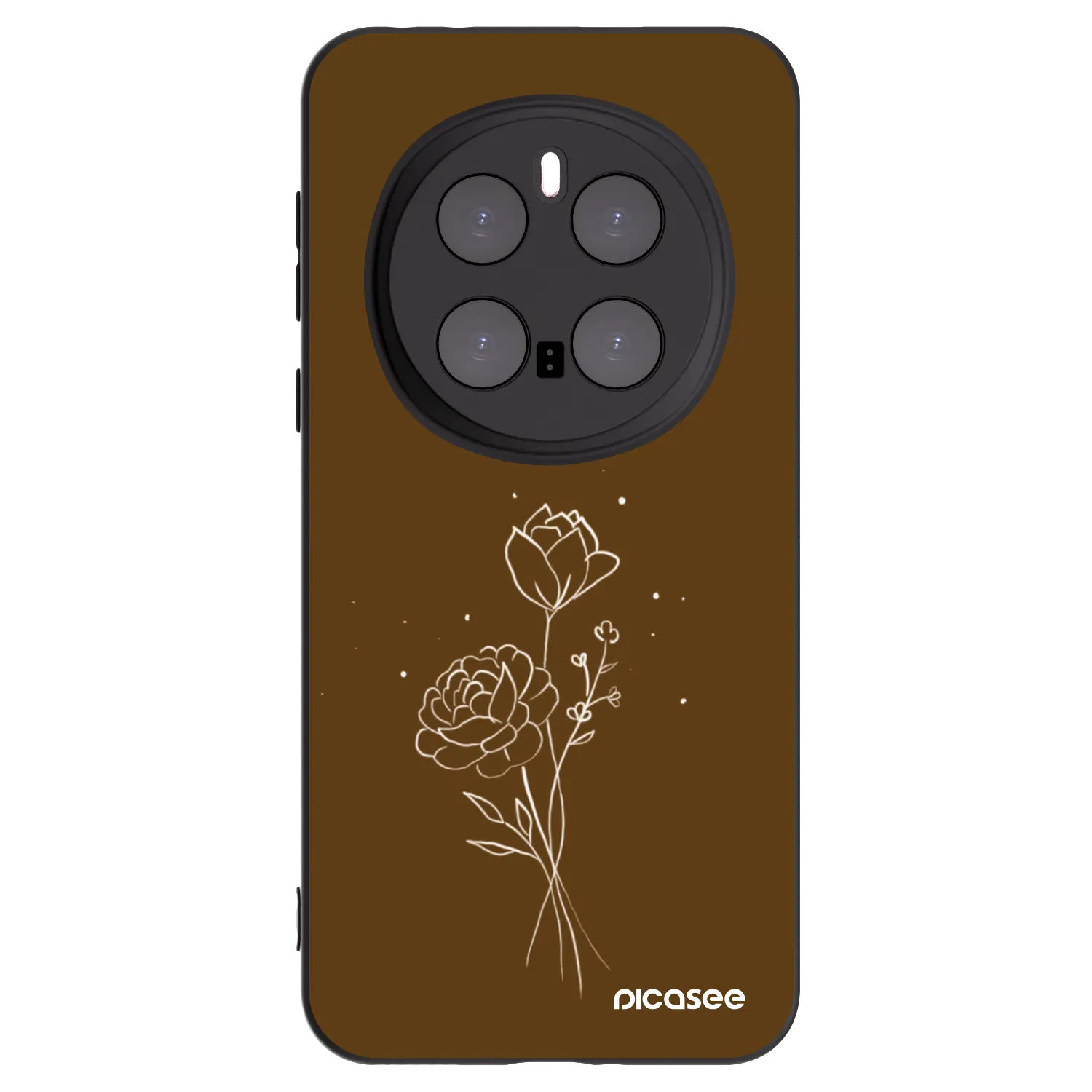 Picasee fekete szilikon tok az alábbi mobiltelefonokra Honor Magic7 Pro 5G - Brown flowers