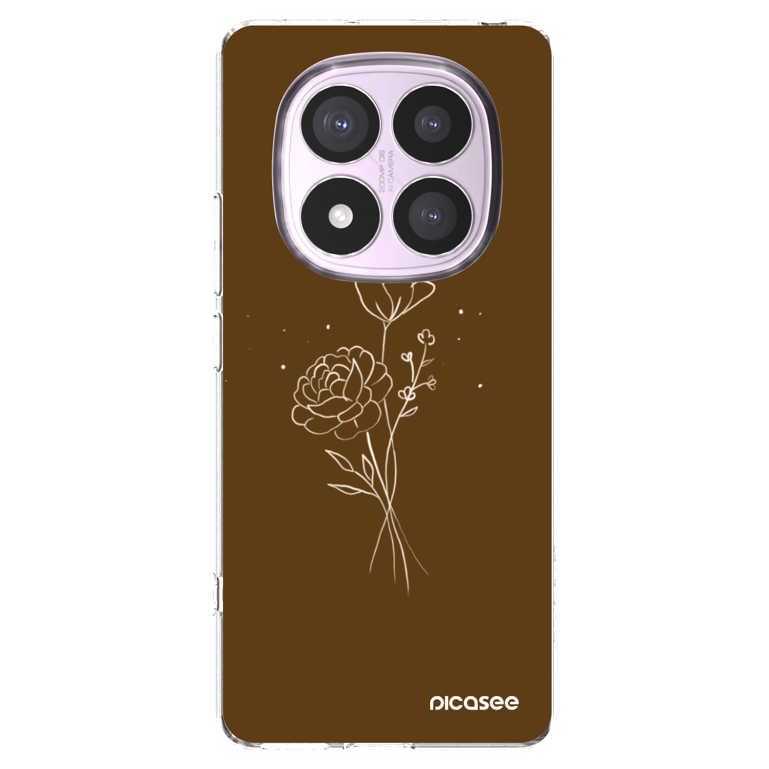 Picasee átlátszó szilikon tok az alábbi mobiltelefonokra Xiaomi Redmi Note 14 Pro 4G - Brown flowers