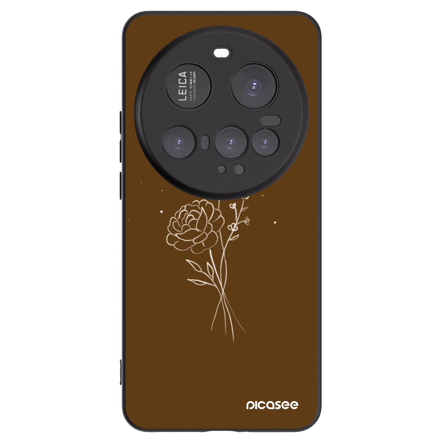 Picasee fekete szilikon tok az alábbi mobiltelefonokra Xiaomi 15 Ultra - Brown flowers