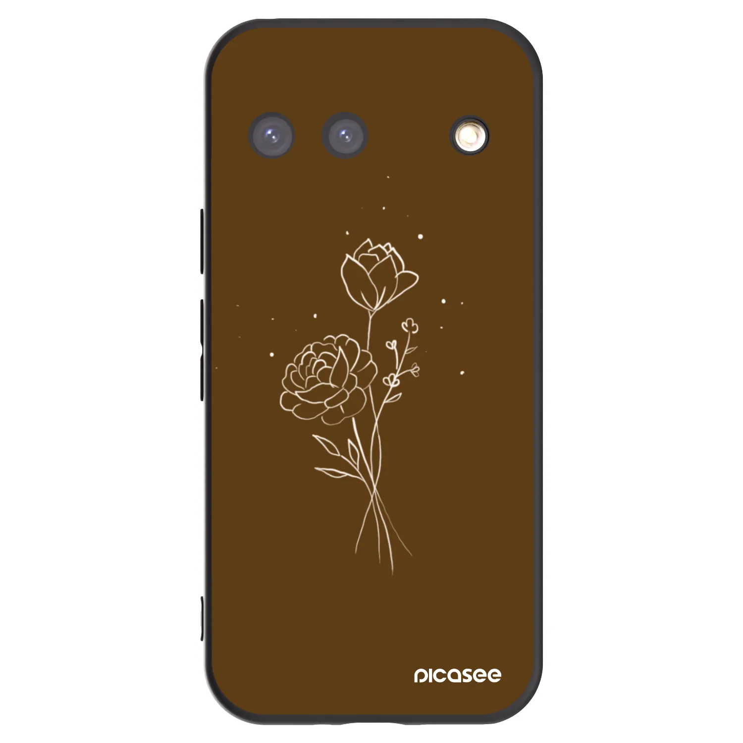 Picasee fekete szilikon tok az alábbi mobiltelefonokra Google Pixel 9 - Brown flowers