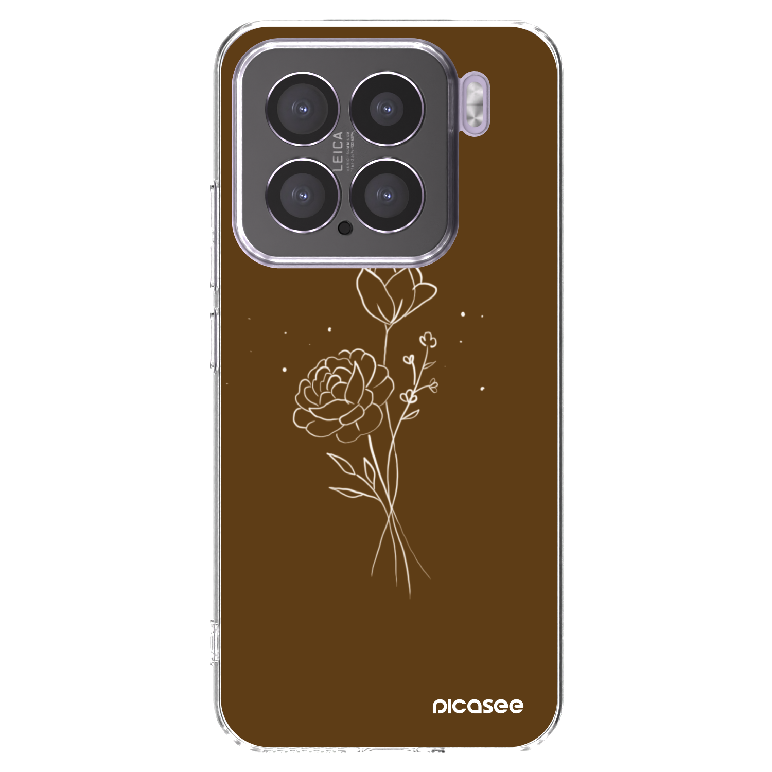 Picasee átlátszó szilikon tok az alábbi mobiltelefonokra Xiaomi 15 - Brown flowers