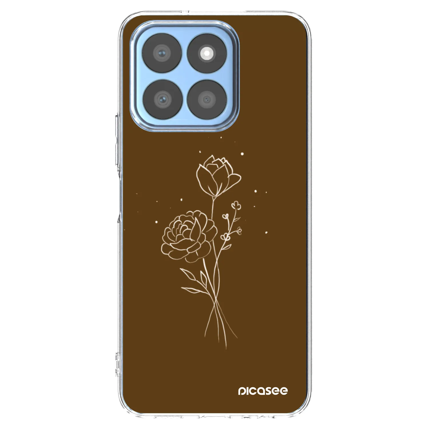 Picasee átlátszó szilikon tok az alábbi mobiltelefonokra Honor X8c - Brown flowers