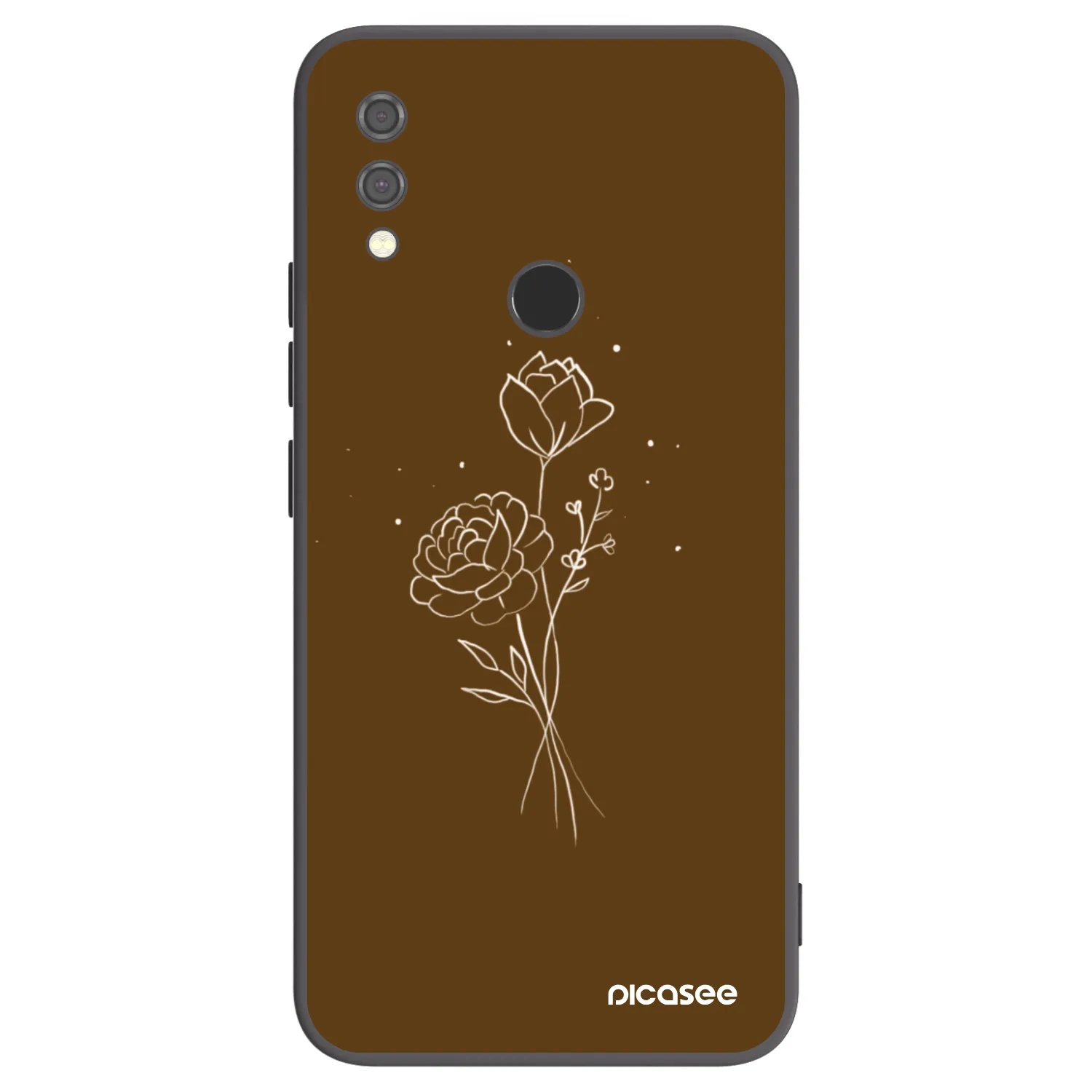 Picasee fekete szilikon tok az alábbi mobiltelefonokra Xiaomi Redmi Note 7 - Brown flowers