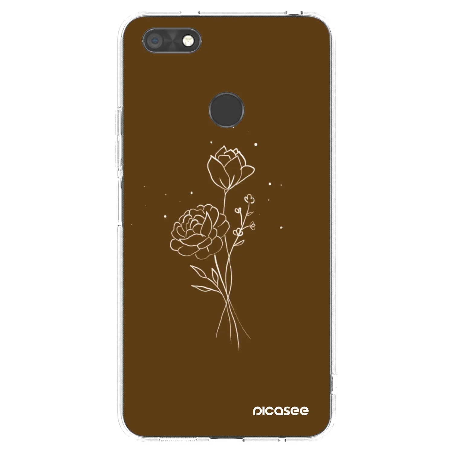 Picasee átlátszó szilikon tok az alábbi mobiltelefonokra Huawei P9 Lite Mini - Brown flowers