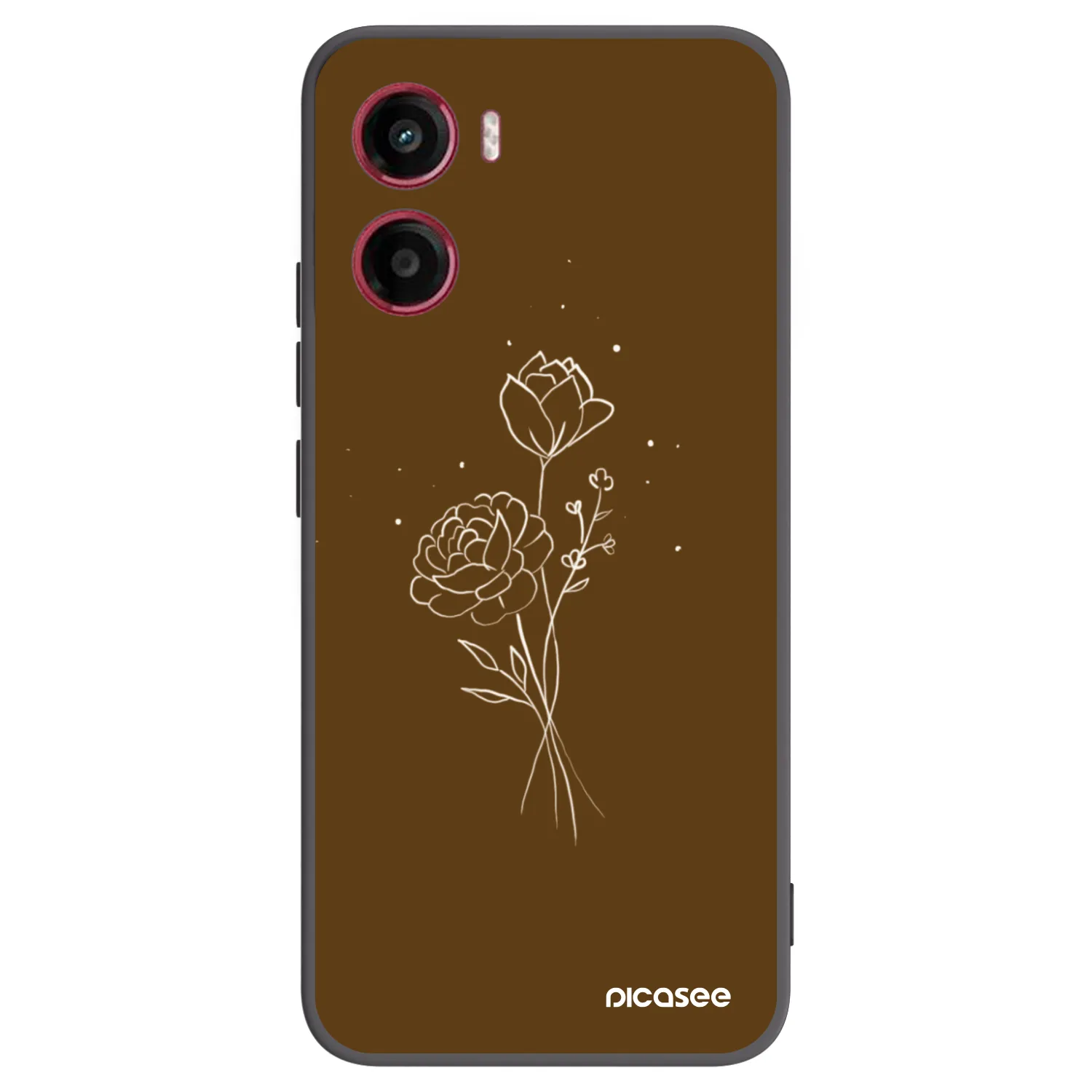 Picasee fekete szilikon tok az alábbi mobiltelefonokra Motorola Moto G05 - Brown flowers