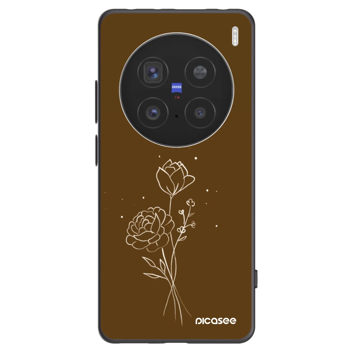 Picasee fekete szilikon tok az alábbi mobiltelefonokra Vivo X200 Pro - Brown flowers