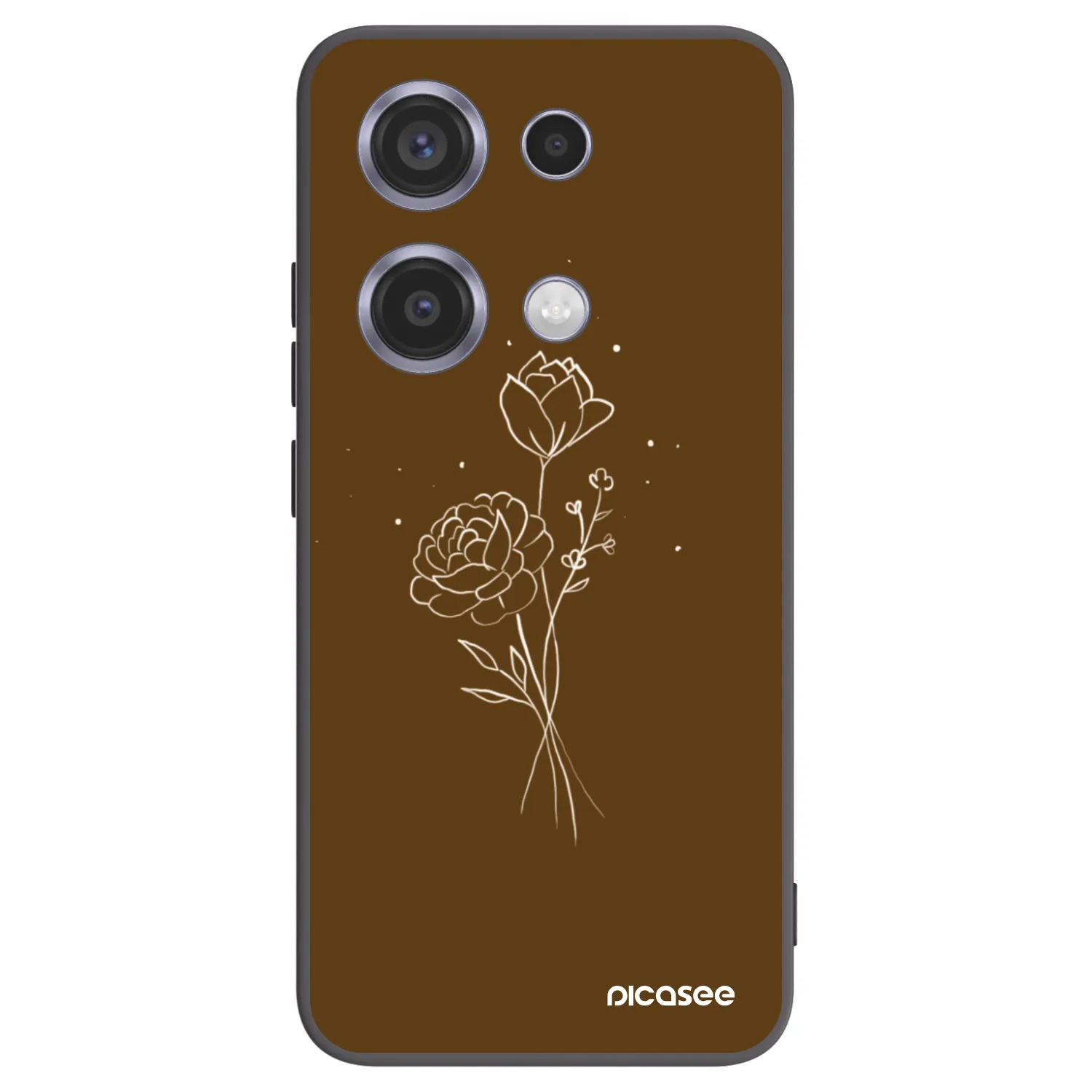 Picasee fekete szilikon tok az alábbi mobiltelefonokra Xiaomi Redmi Note 14S - Brown flowers