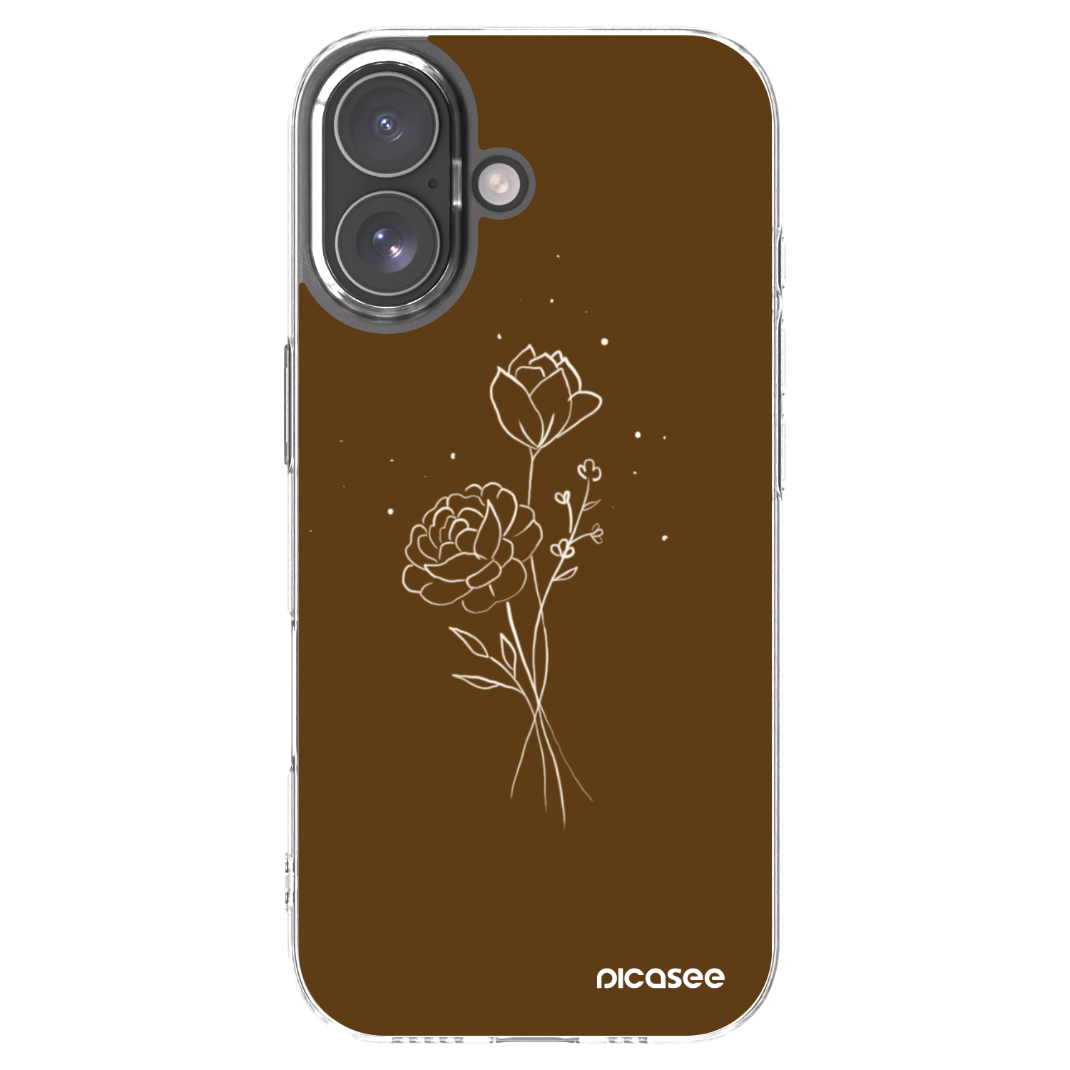 Picasee átlátszó szilikon tok az alábbi mobiltelefonokra Apple iPhone 17 - Brown flowers