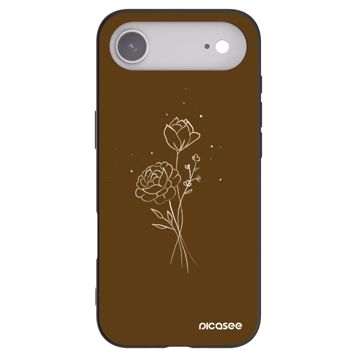 Picasee fekete szilikon tok az alábbi mobiltelefonokra Apple iPhone Air - Brown flowers