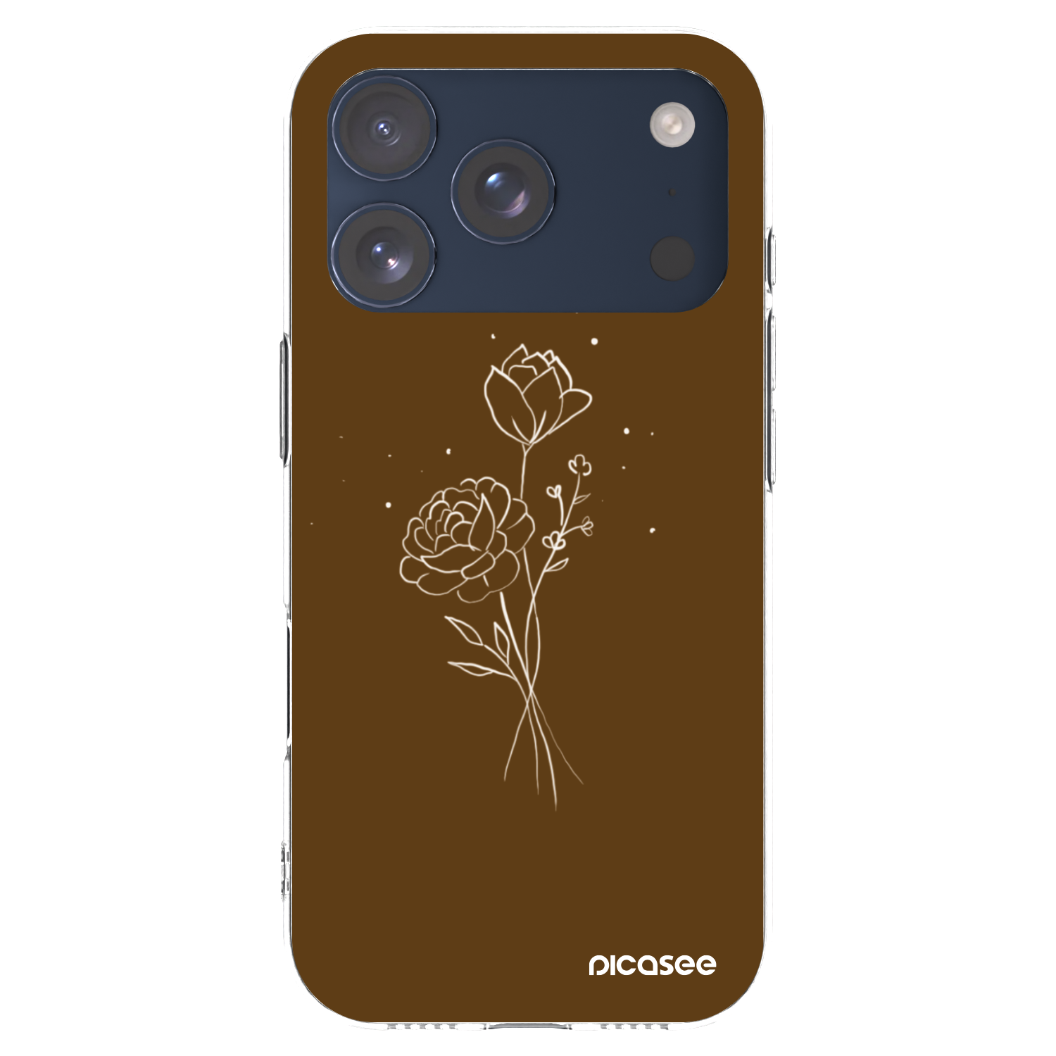 Picasee átlátszó szilikon tok az alábbi mobiltelefonokra Apple iPhone 17 Pro - Brown flowers