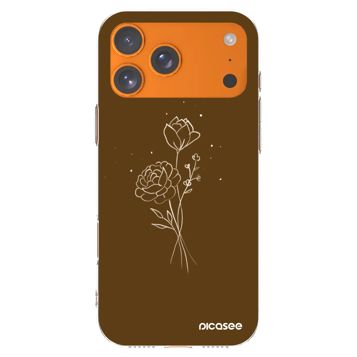 Picasee átlátszó szilikon tok az alábbi mobiltelefonokra Apple iPhone 17 Pro Max - Brown flowers