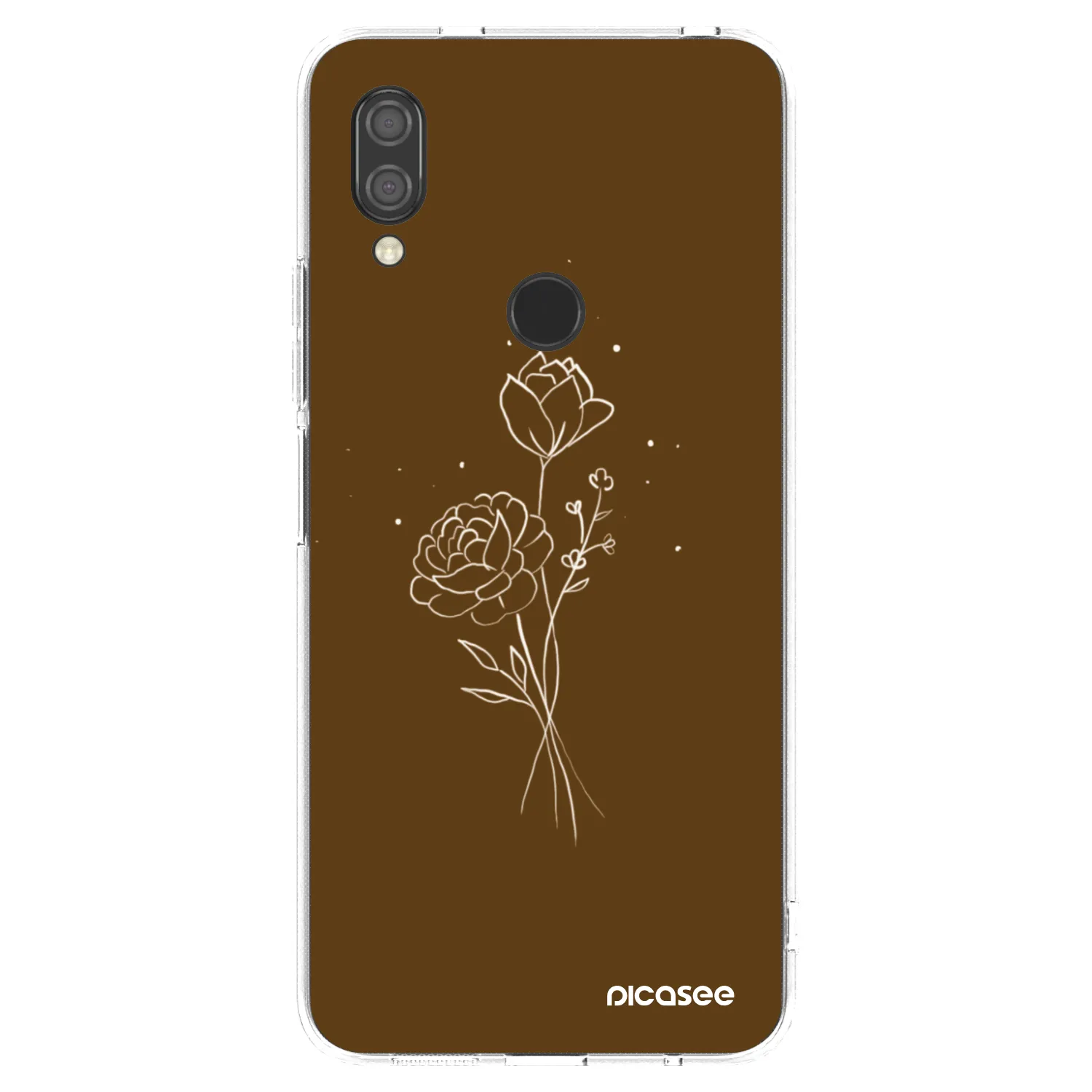 Picasee átlátszó szilikon tok az alábbi mobiltelefonokra Xiaomi Redmi 7 - Brown flowers