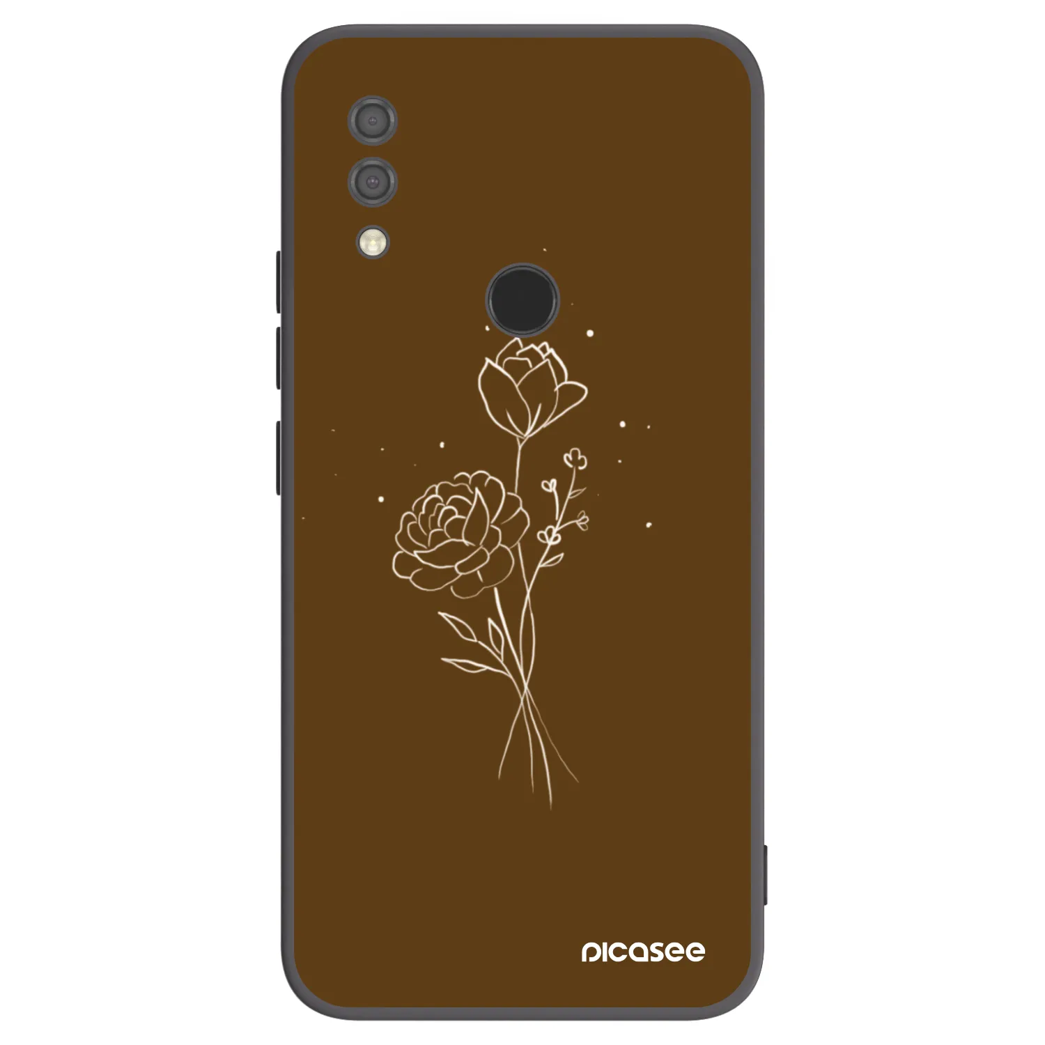 Picasee fekete szilikon tok az alábbi mobiltelefonokra Xiaomi Redmi 7 - Brown flowers