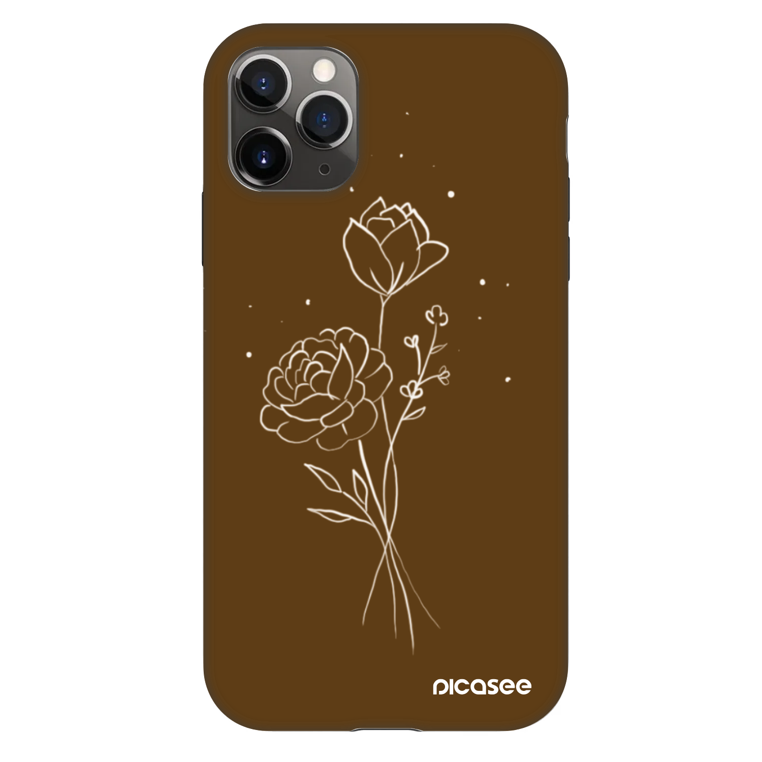 Picasee Fashion Case Apple iPhone 11 Pro - Brown flowers