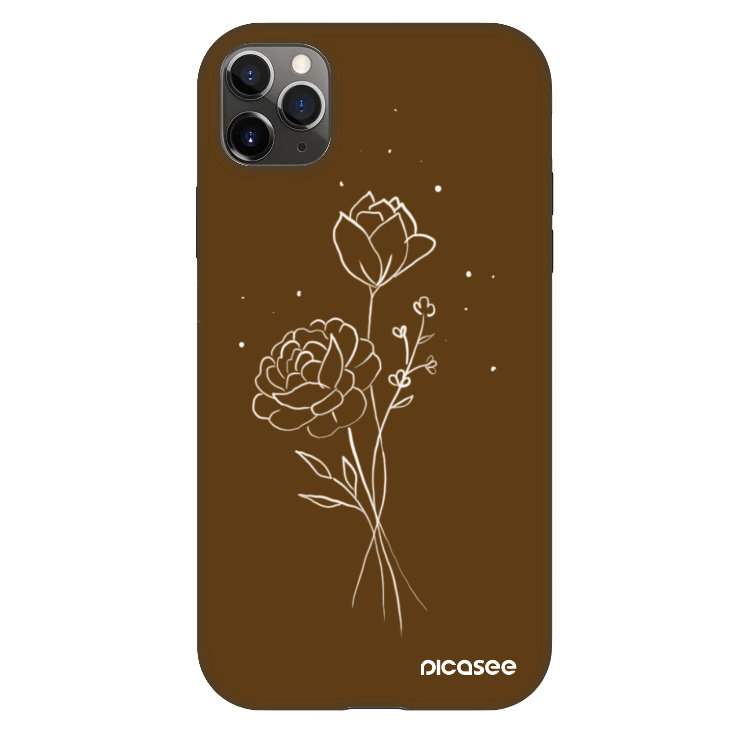 Picasee Fashion Case Apple iPhone 11 Pro Max - Brown flowers