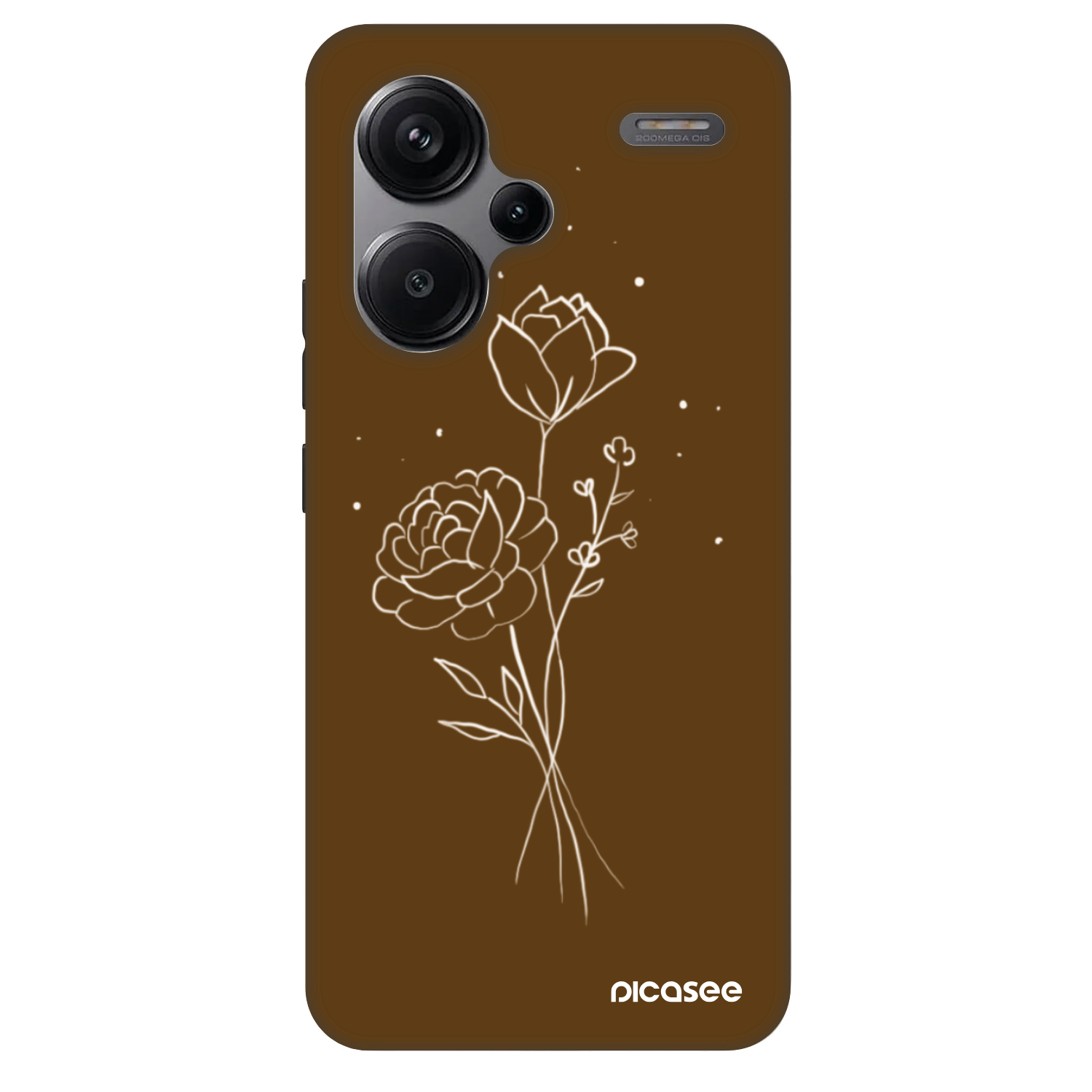 Picasee Fashion Case Xiaomi Redmi Note 13 Pro+ 5G - Brown flowers