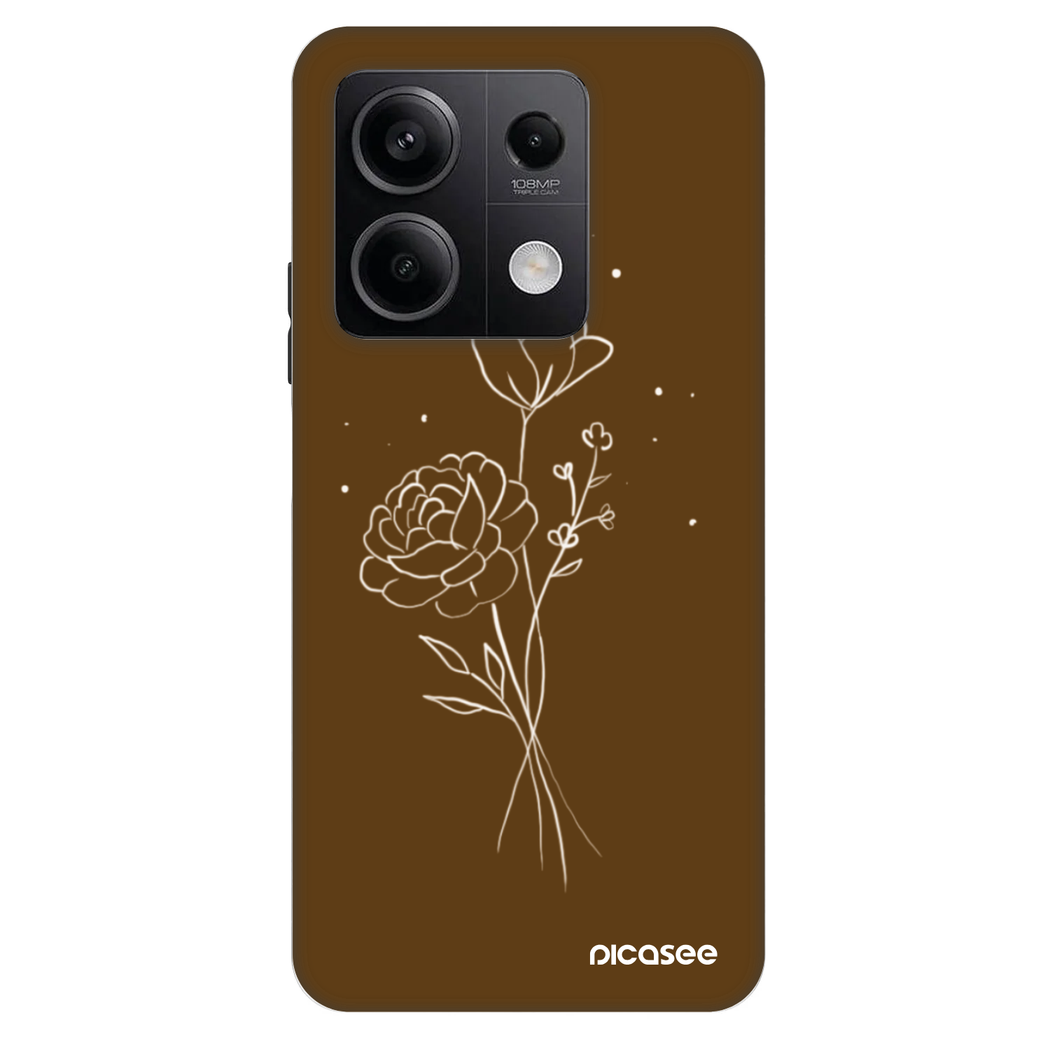 Picasee Fashion Case Xiaomi Redmi Note 13 5G - Brown flowers