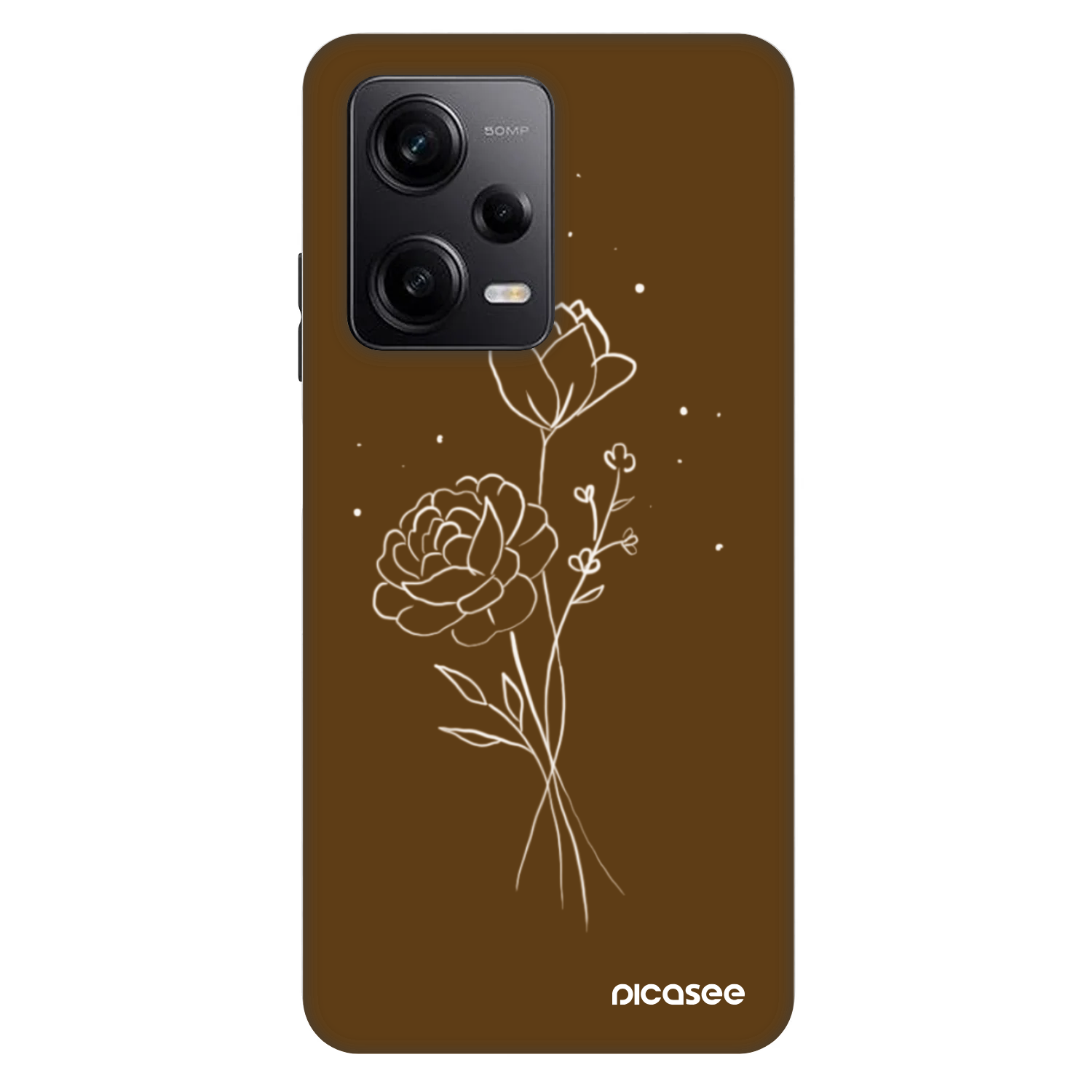 Picasee Fashion Case Xiaomi Redmi Note 12 Pro+ 5G - Brown flowers