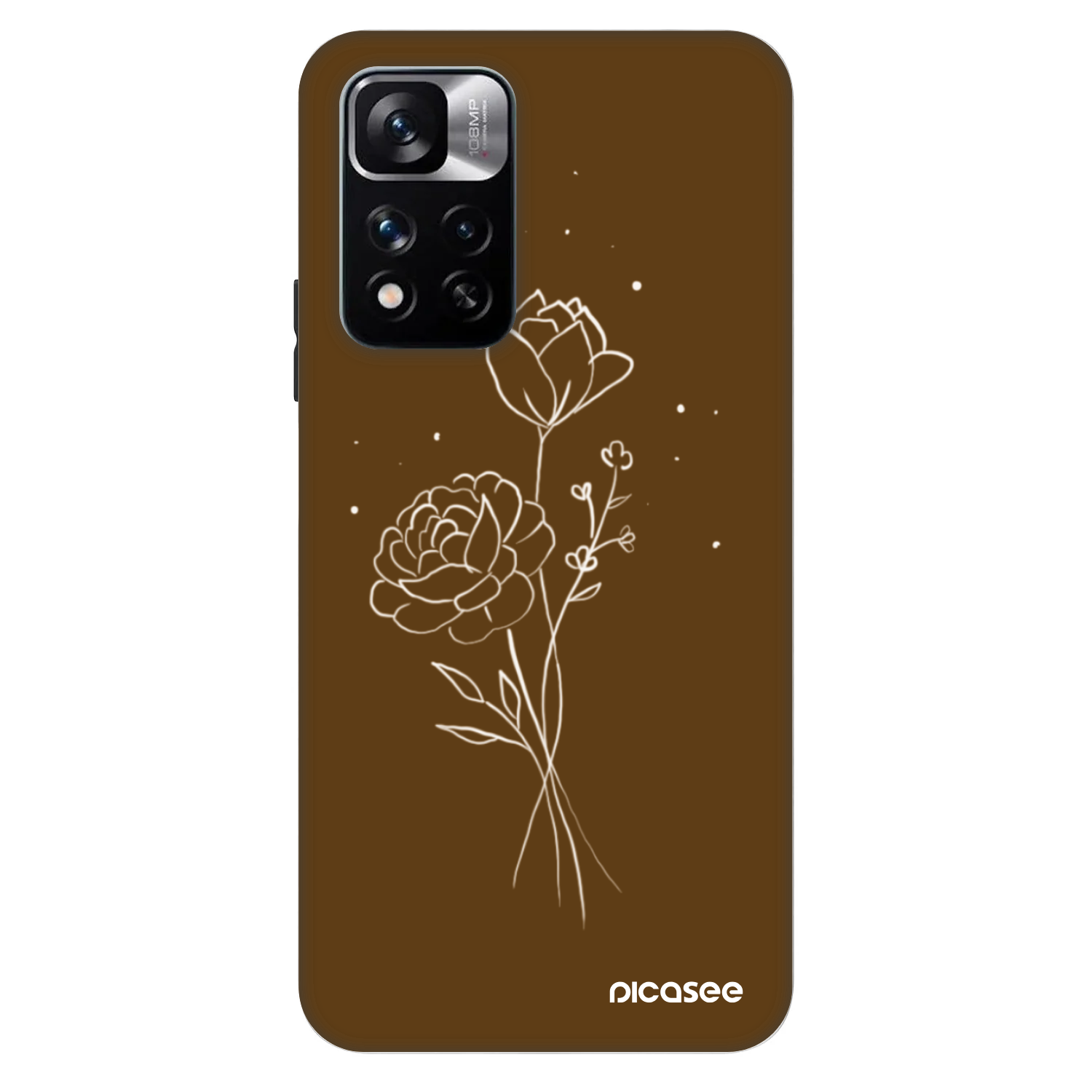 Picasee Fashion Case Xiaomi Redmi Note 11 Pro - Brown flowers
