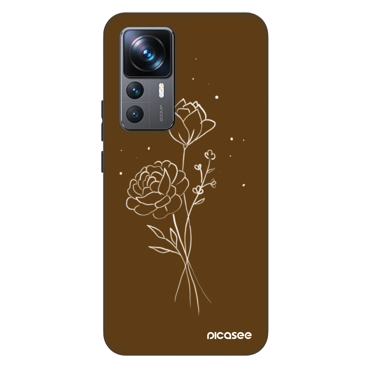 Picasee Fashion Case Xiaomi 12T Pro - Brown flowers