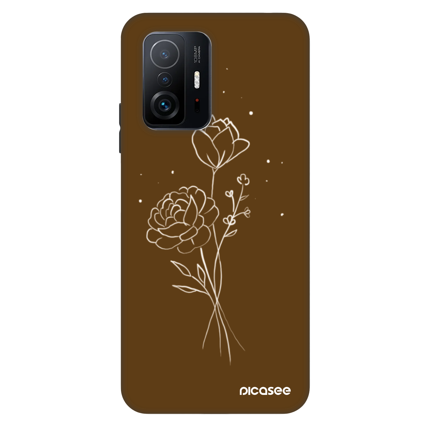 Picasee Fashion Case Xiaomi 11T Pro - Brown flowers