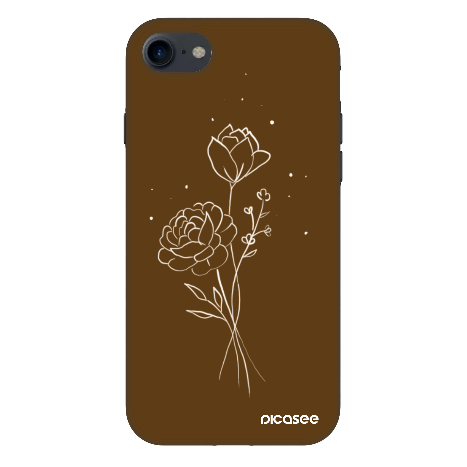 Picasee Fashion Case Apple iPhone SE 2022 - Brown flowers