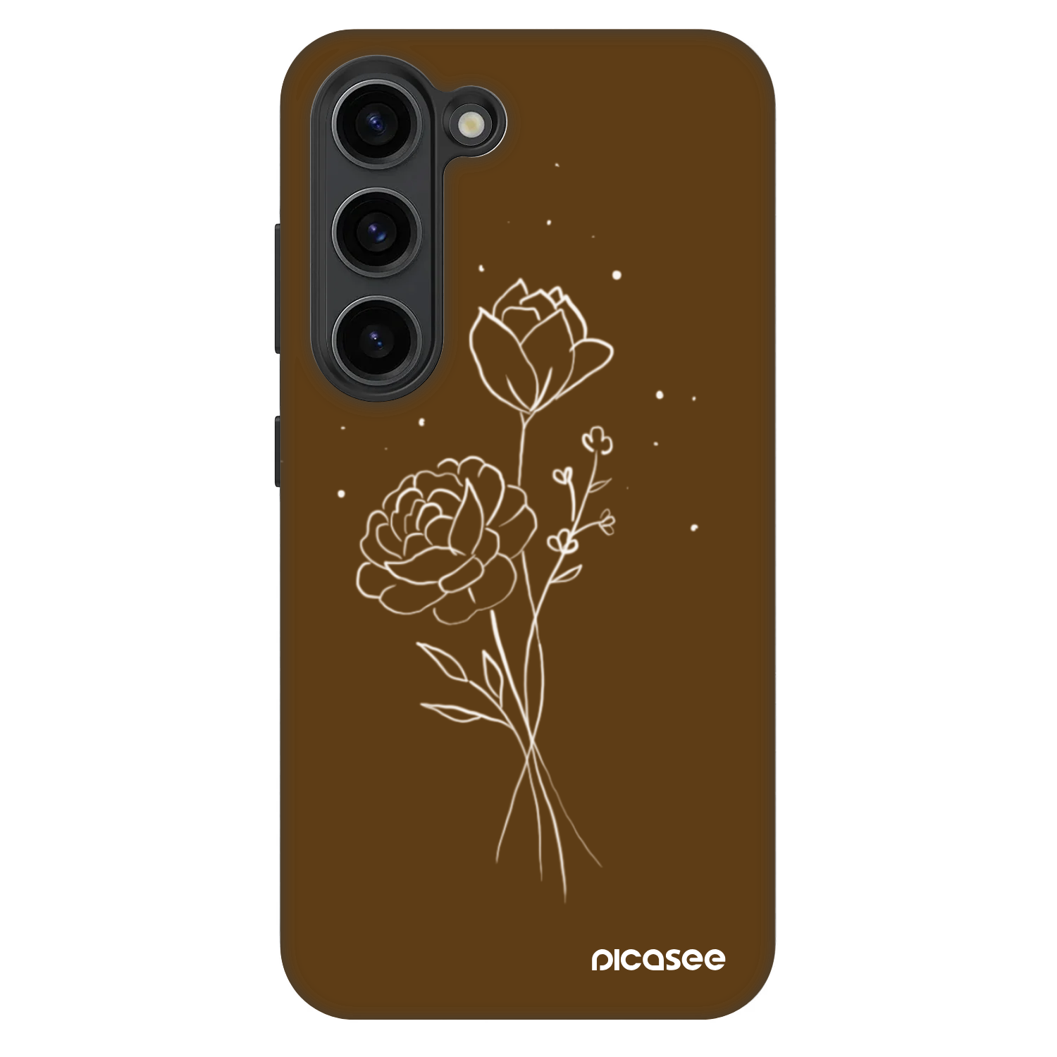 Picasee Fashion Case Samsung Galaxy S23+ 5G - Brown flowers