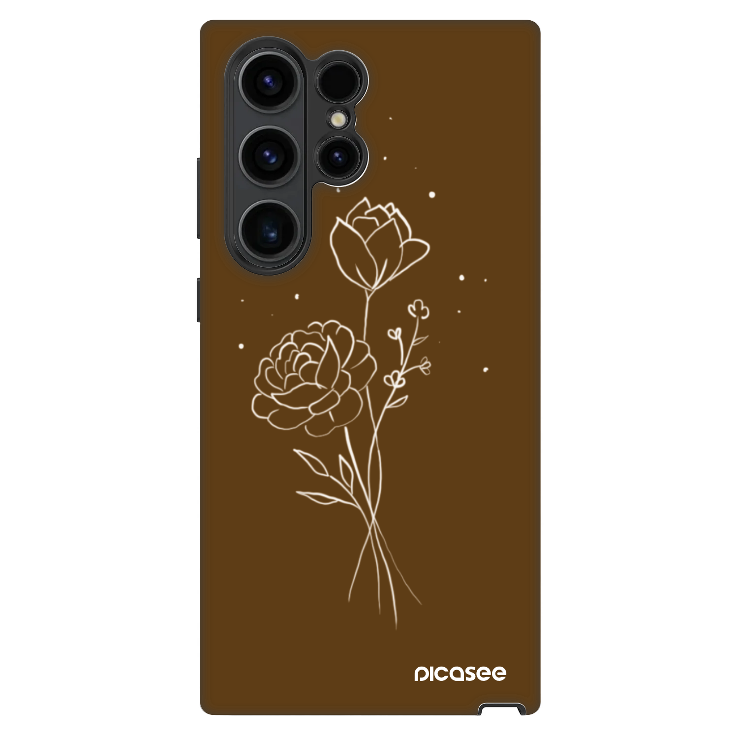 Picasee Fashion Case Samsung Galaxy S22 Ultra 5G - Brown flowers